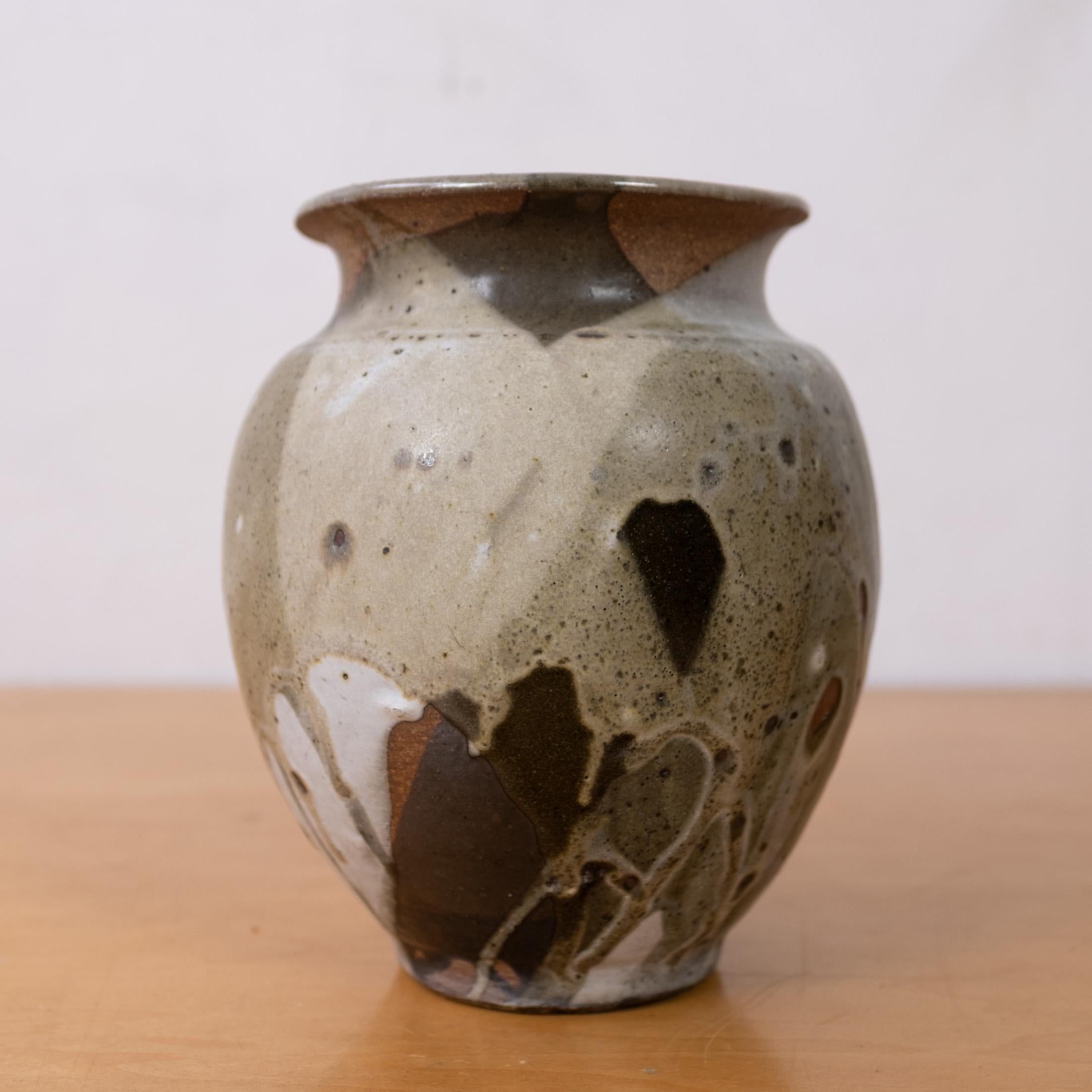 Vaso o fioriera in gres di metà secolo dello Studio A, con smaltatura a goccia in vendita 4