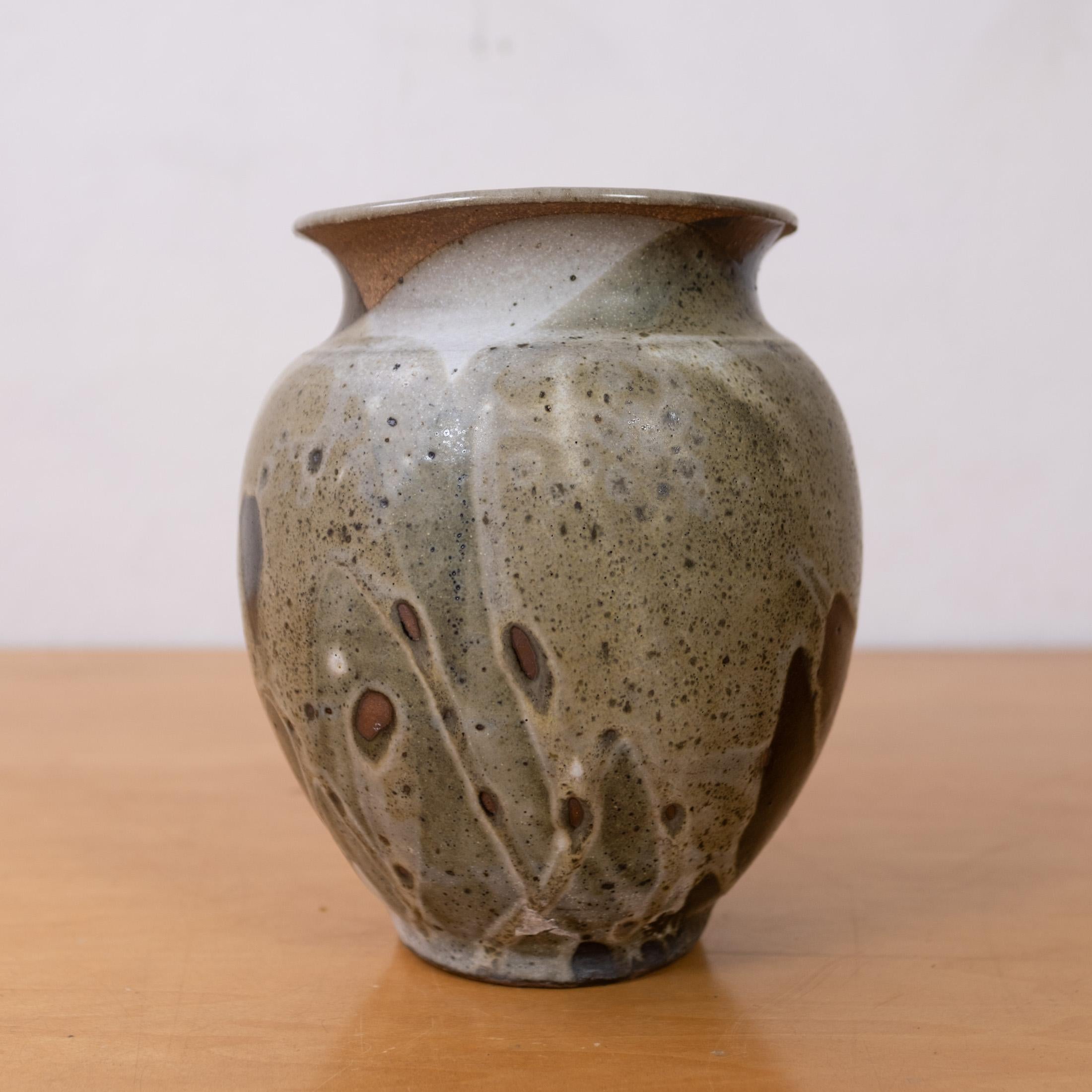Vaso o fioriera in gres di metà secolo dello Studio A, con smaltatura a goccia in vendita 5