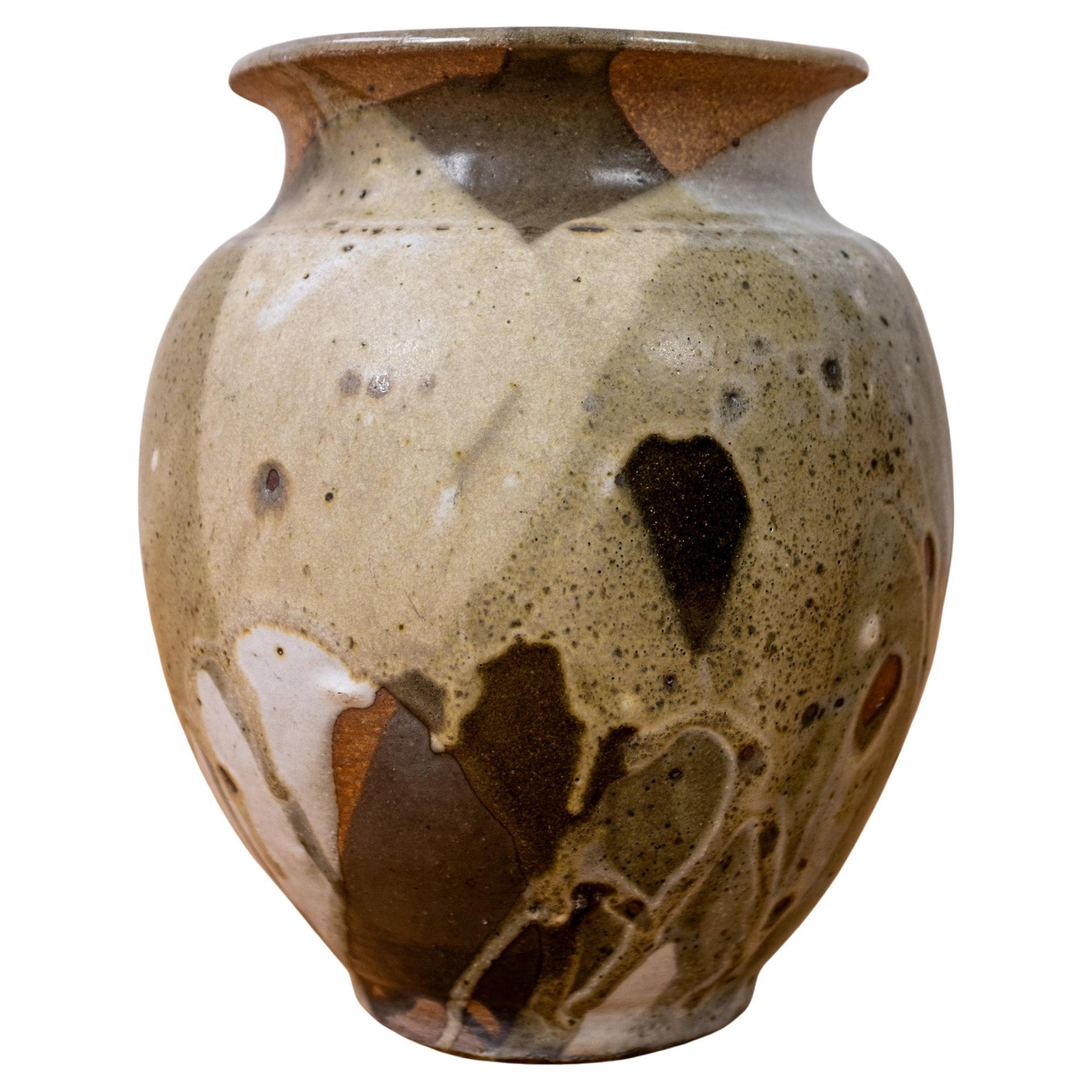 Mid Century California Studio Drip Glaze Stoneware Planter or Vase