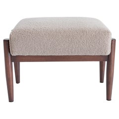 Mid-Century-Hocker aus Kamel-Bouclé, Edmund Homa, 1960er Jahre