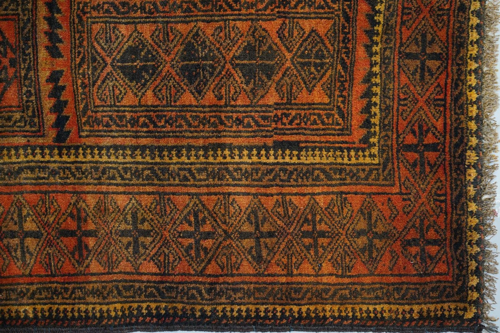 Persian Mid century Camel wool Tribal Baluchi Vintage Semi Antique  For Sale