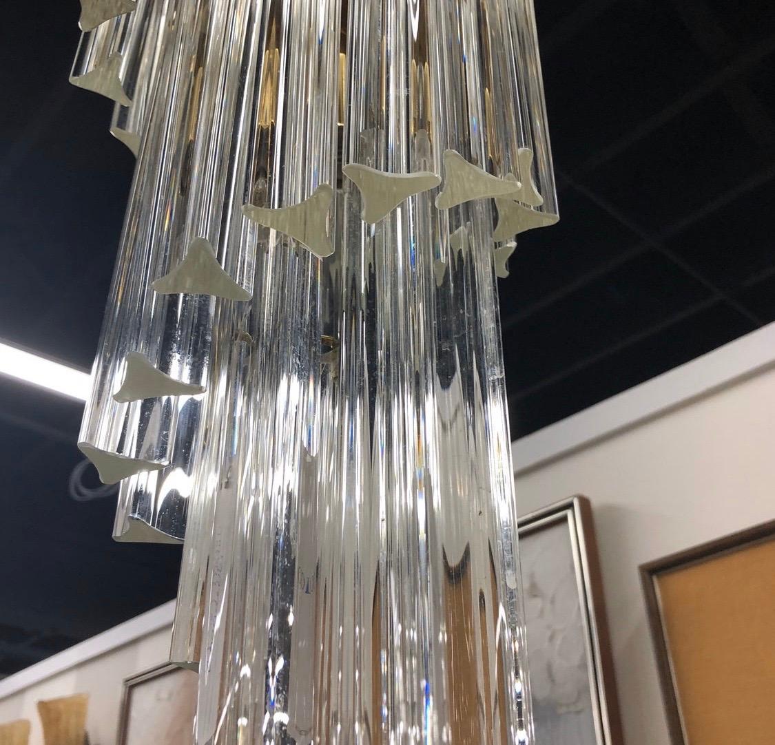 Stunning Mid-Century Modern Camer Murano glass waterfall chandelier that is fifty-five tall.
It is unusual to see chandeliers this tall. Would look perfect in almost any environment.