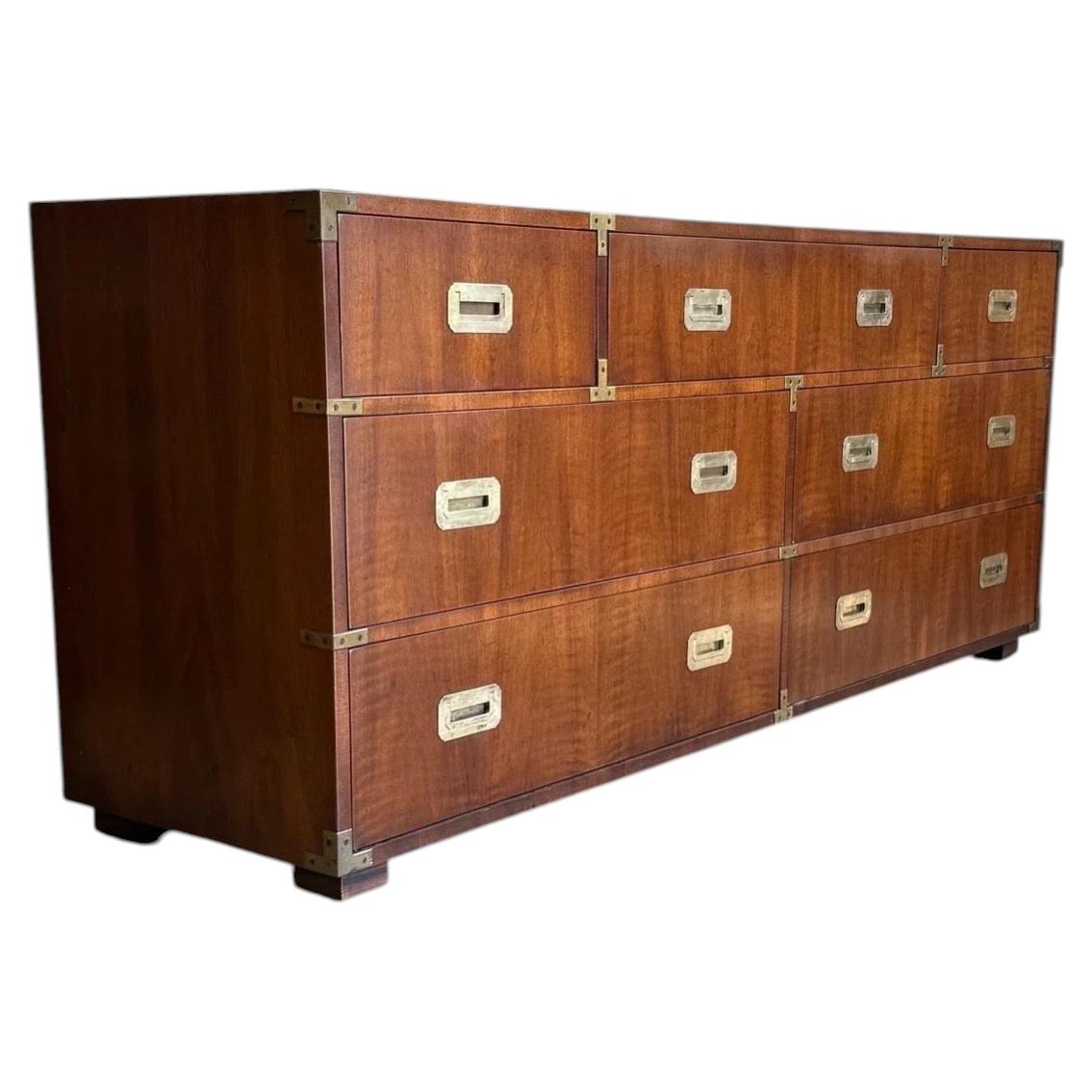 Pre-owned Henredon Mid-century Campaign Dresser By  In Brown