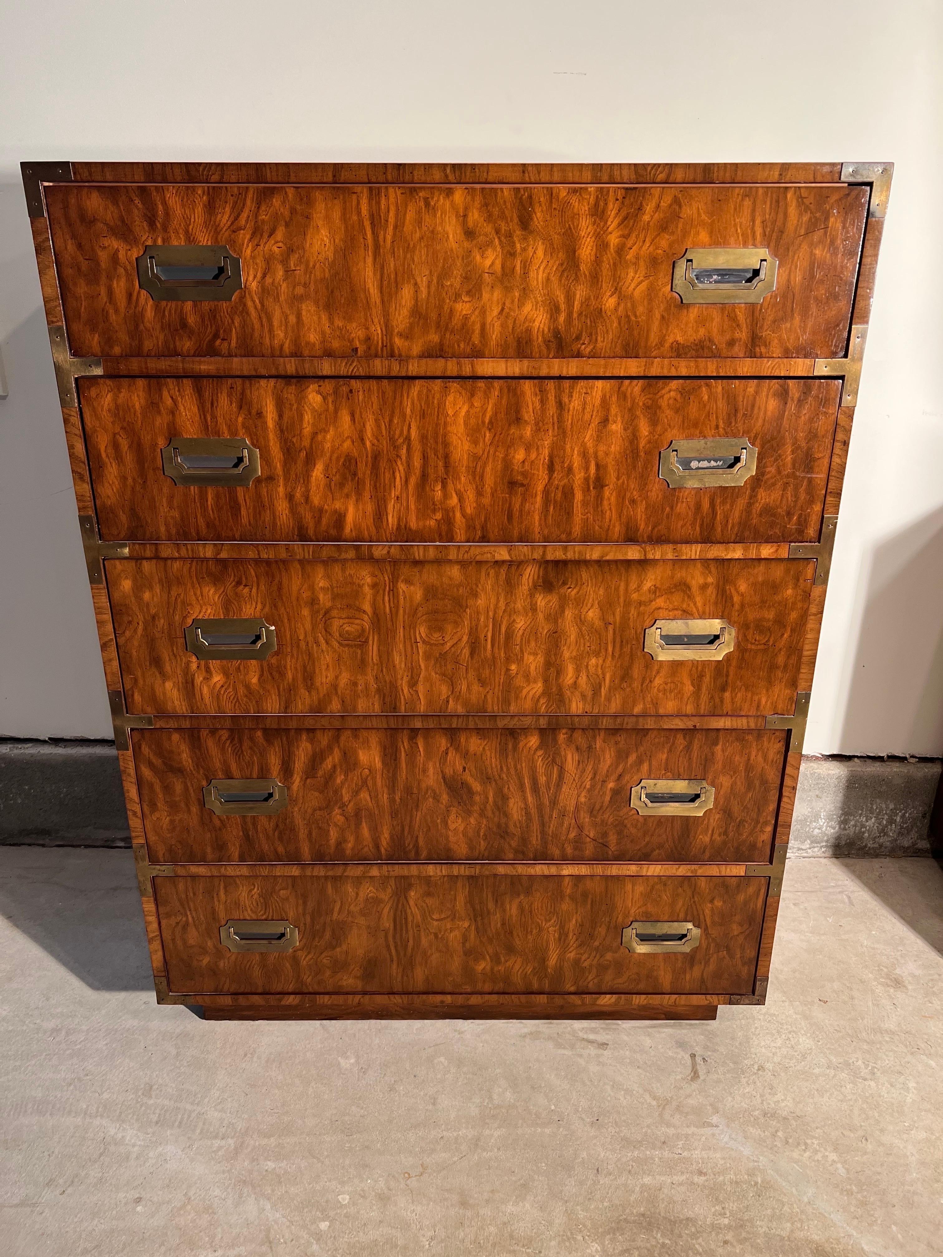 Mid Century Campaign Dresser in the style of Henredon 11