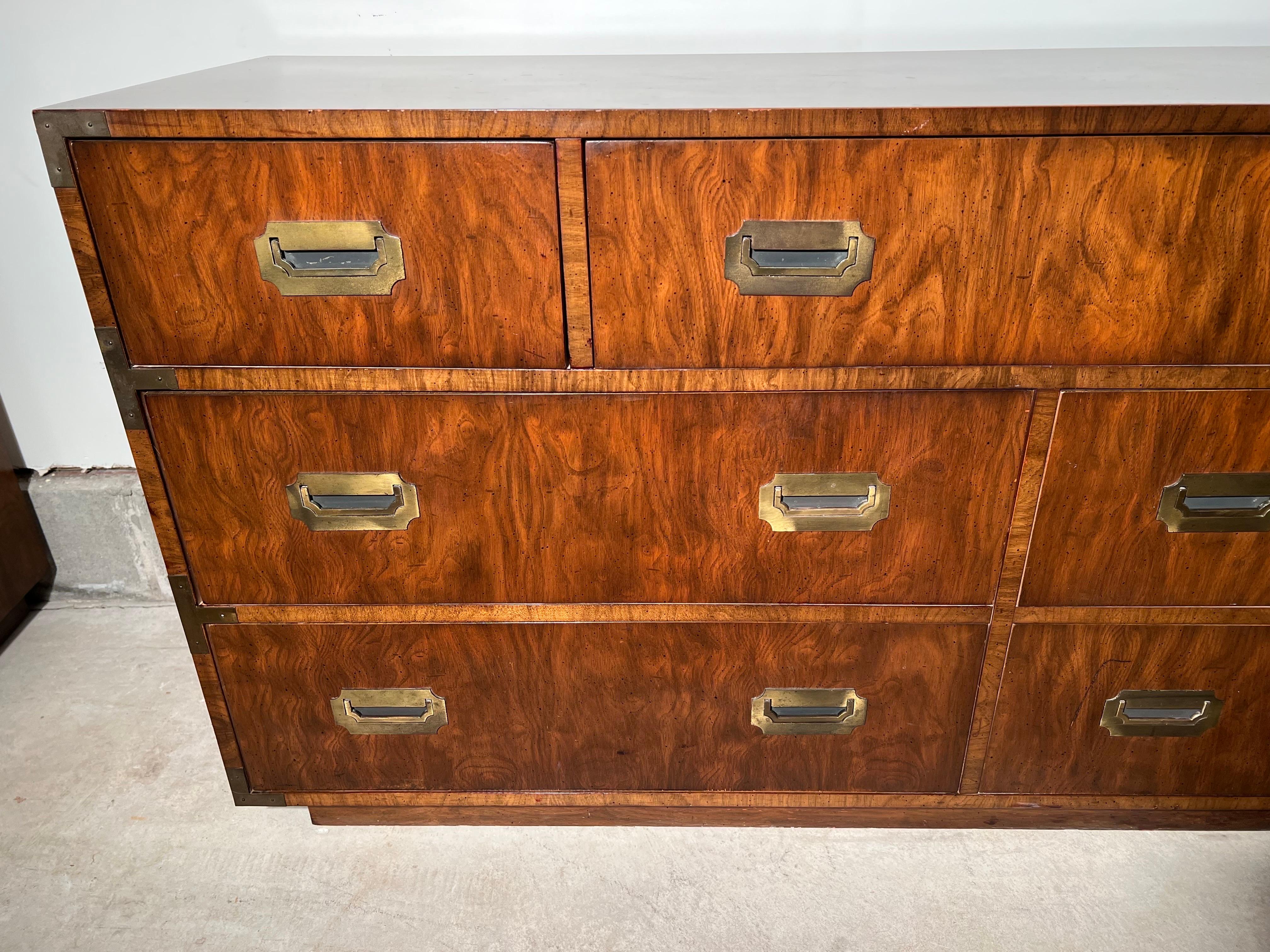 Late 20th Century Mid Century Campaign Dresser in the style of Henredon