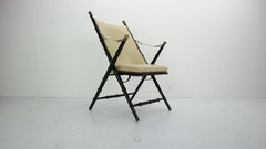 Midcentury Campaign Folding Chair in Leather by Valenti, 1970s