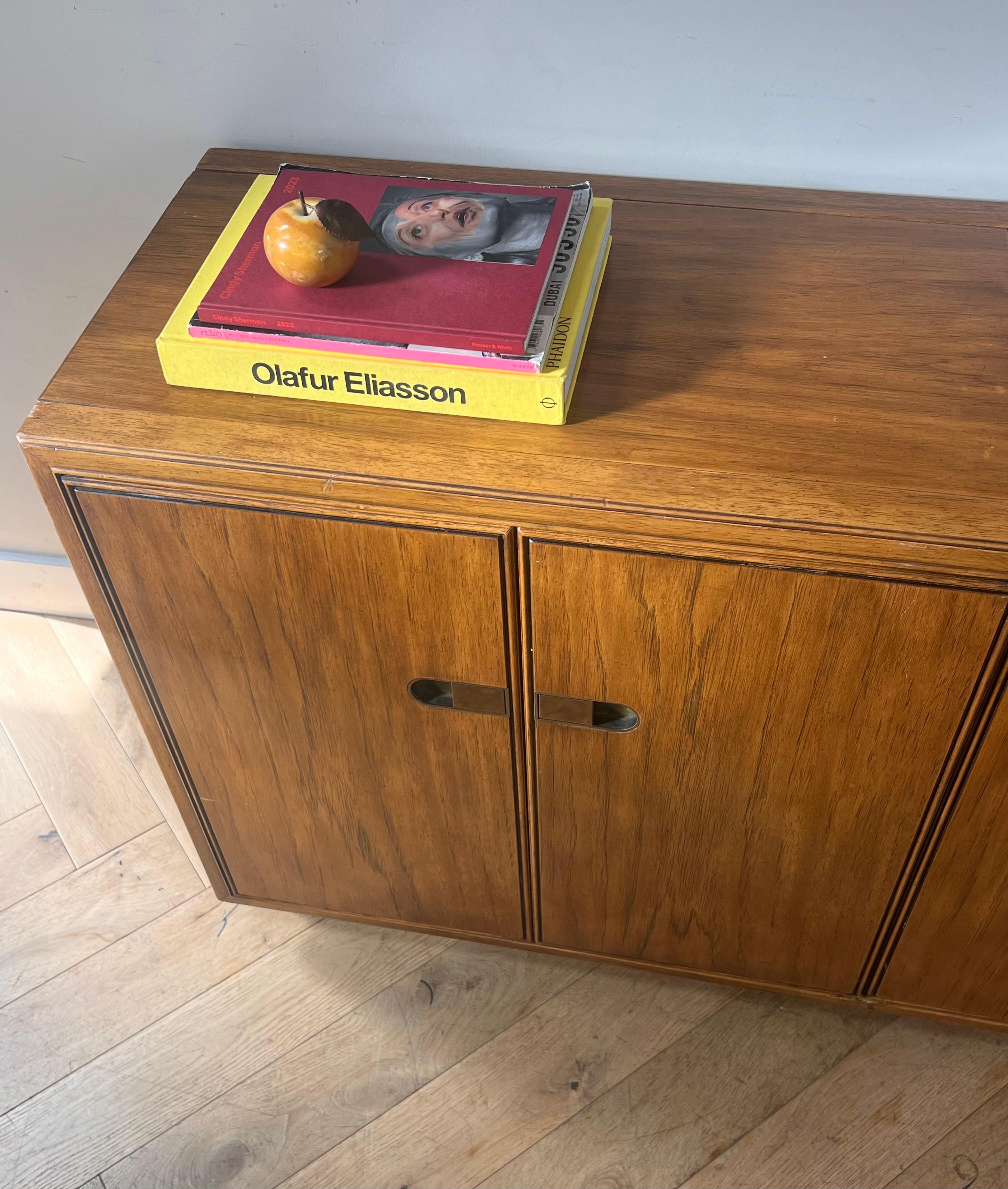 Mid-Century Modern Mid century campaign pecan wood sideboard by Drexel, circa 1970