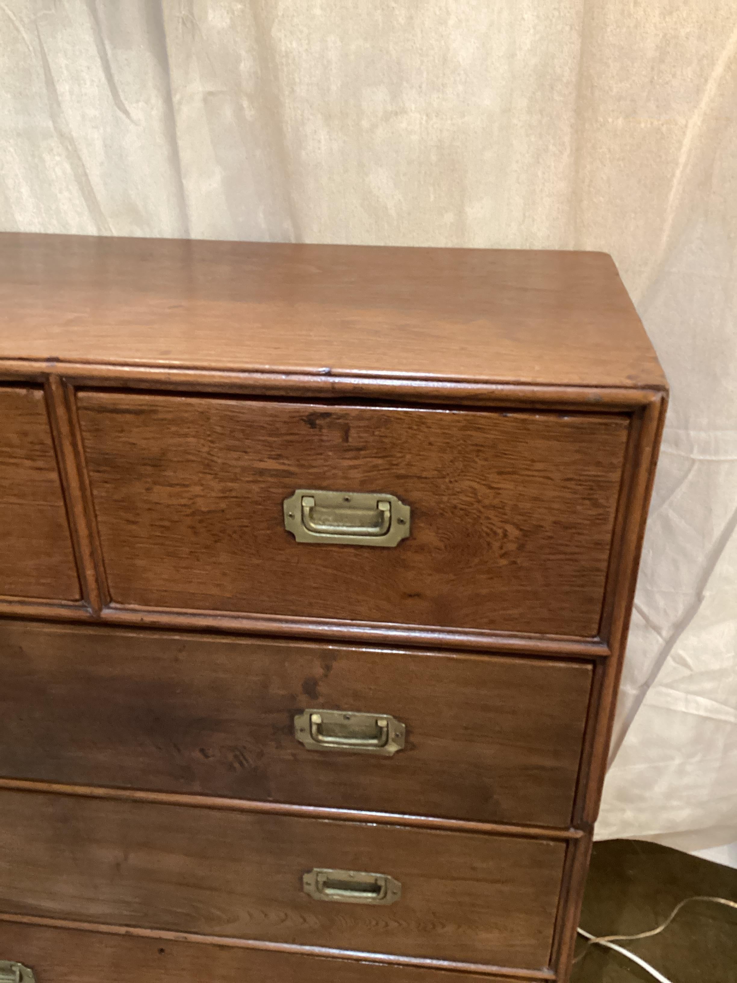 Mid Century Campaign Style Chest  For Sale 3