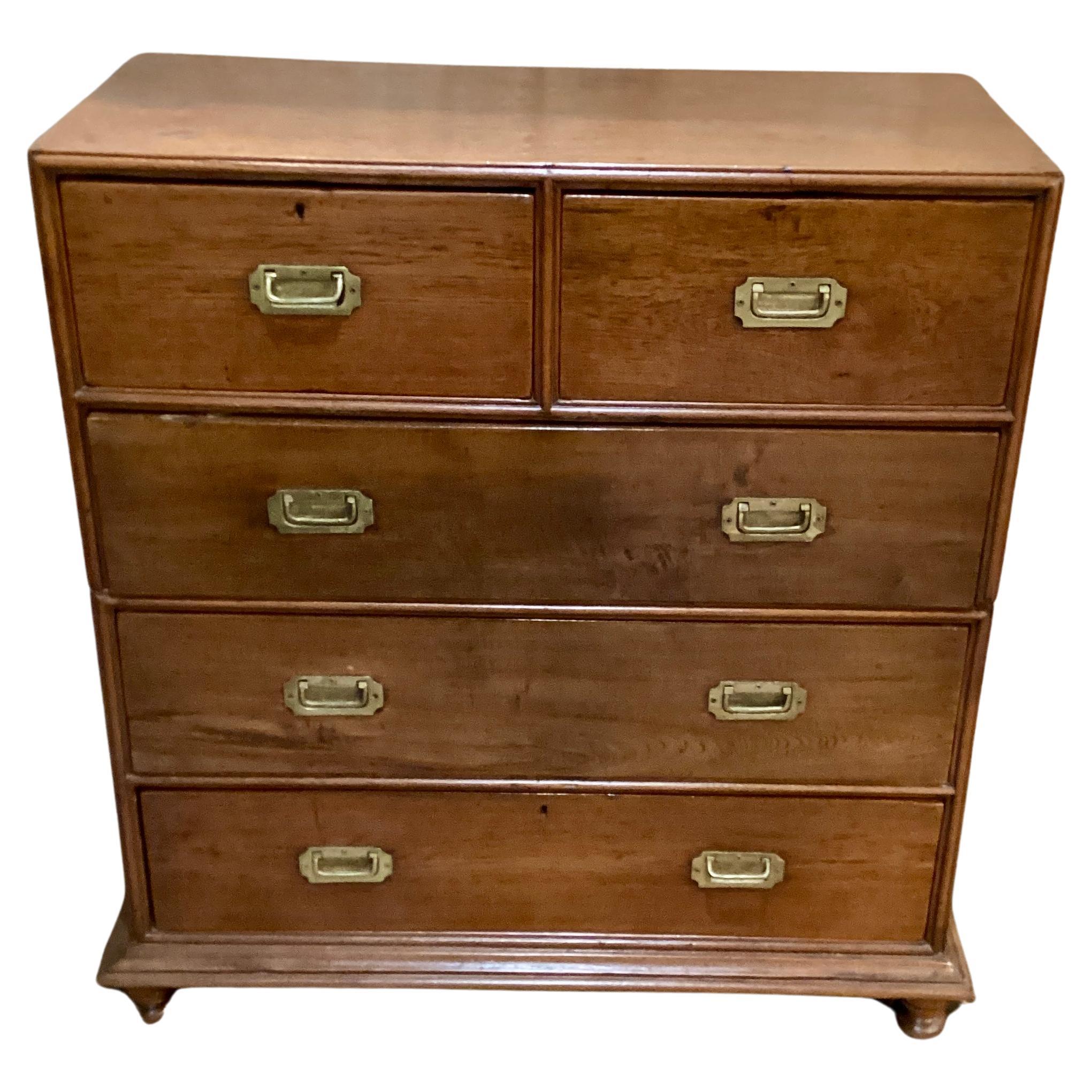 Mid Century Campaign Style Chest 