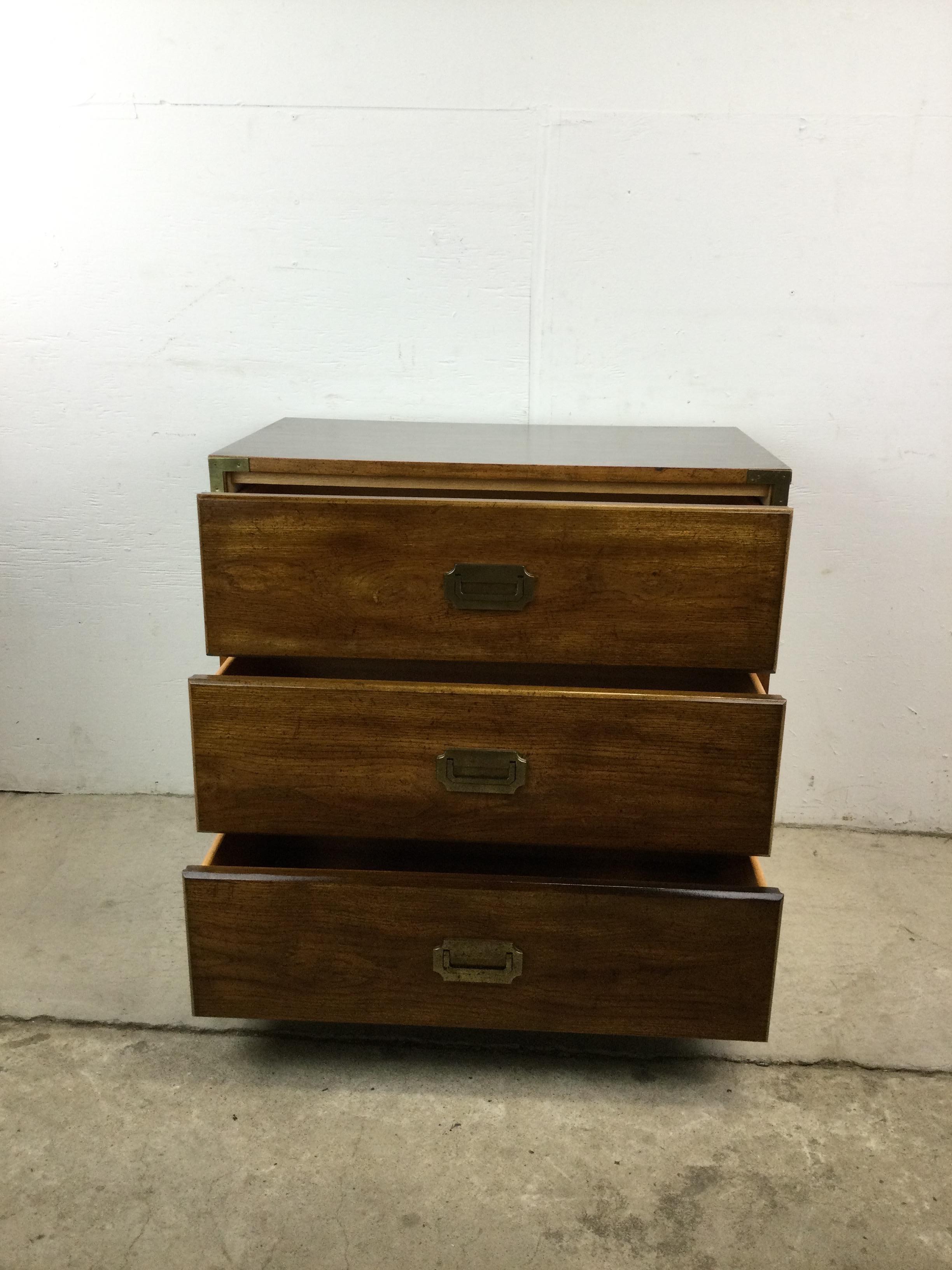 Mid Century Campaign Style Chest of Drawers For Sale 3