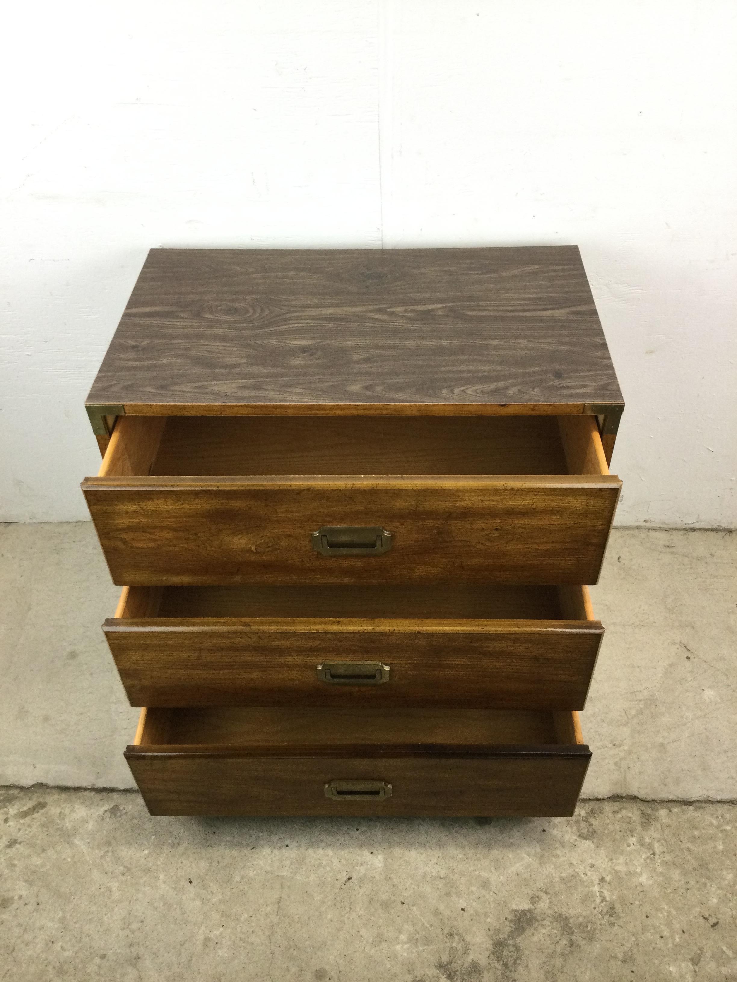 Mid Century Campaign Style Chest of Drawers For Sale 5