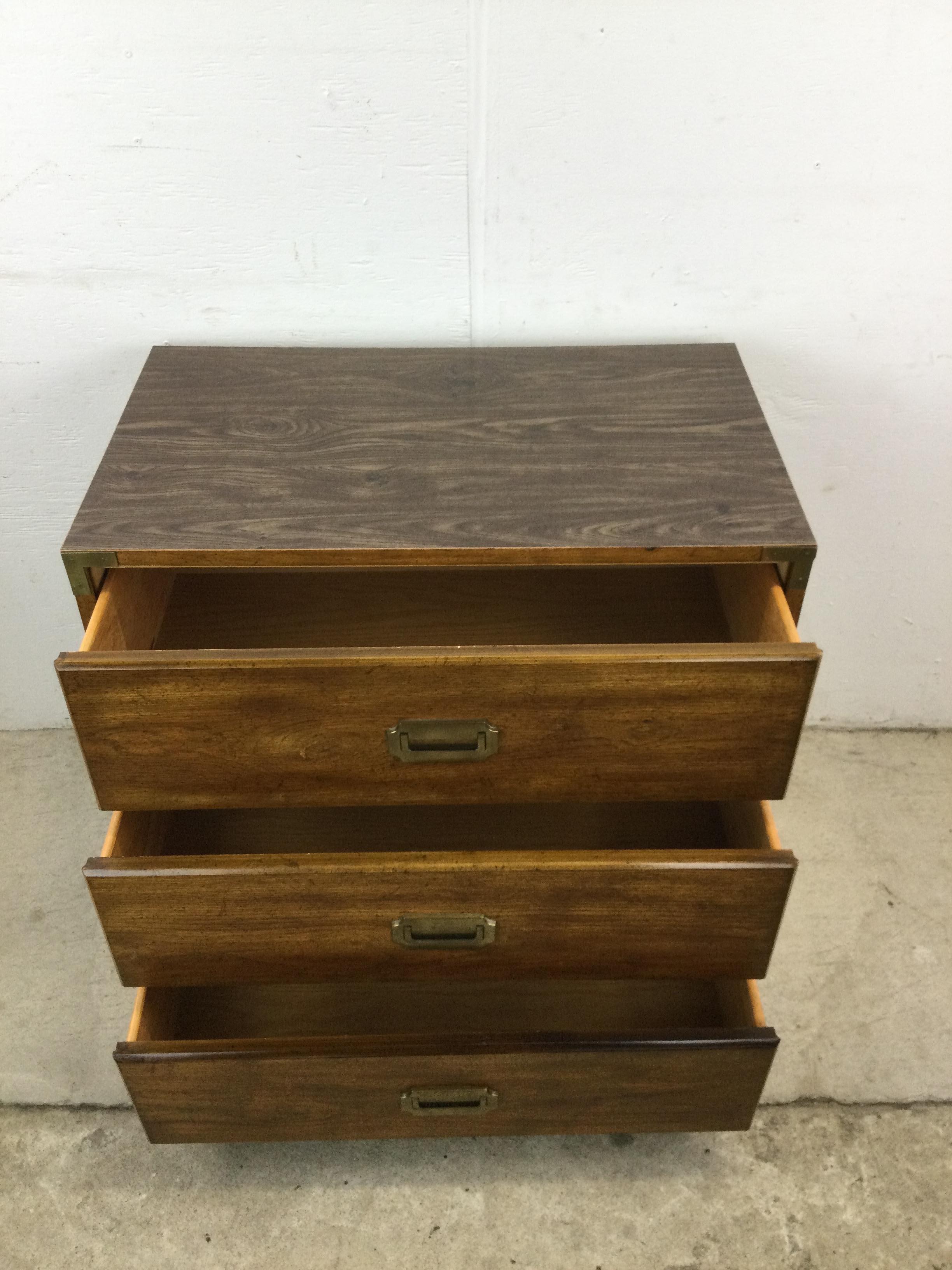 Mid Century Campaign Style Chest of Drawers For Sale 7