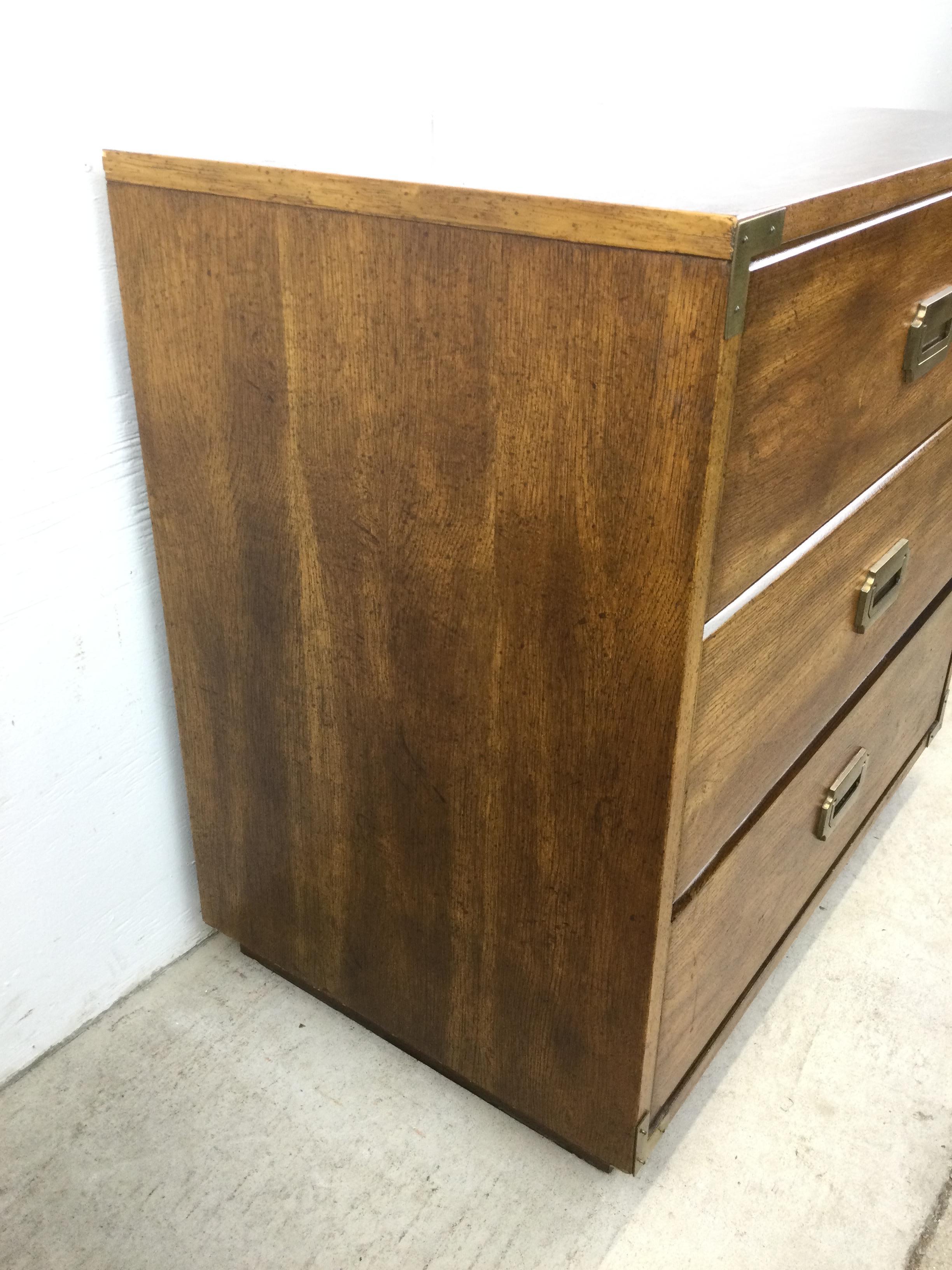 Mid Century Campaign Style Chest of Drawers For Sale 2