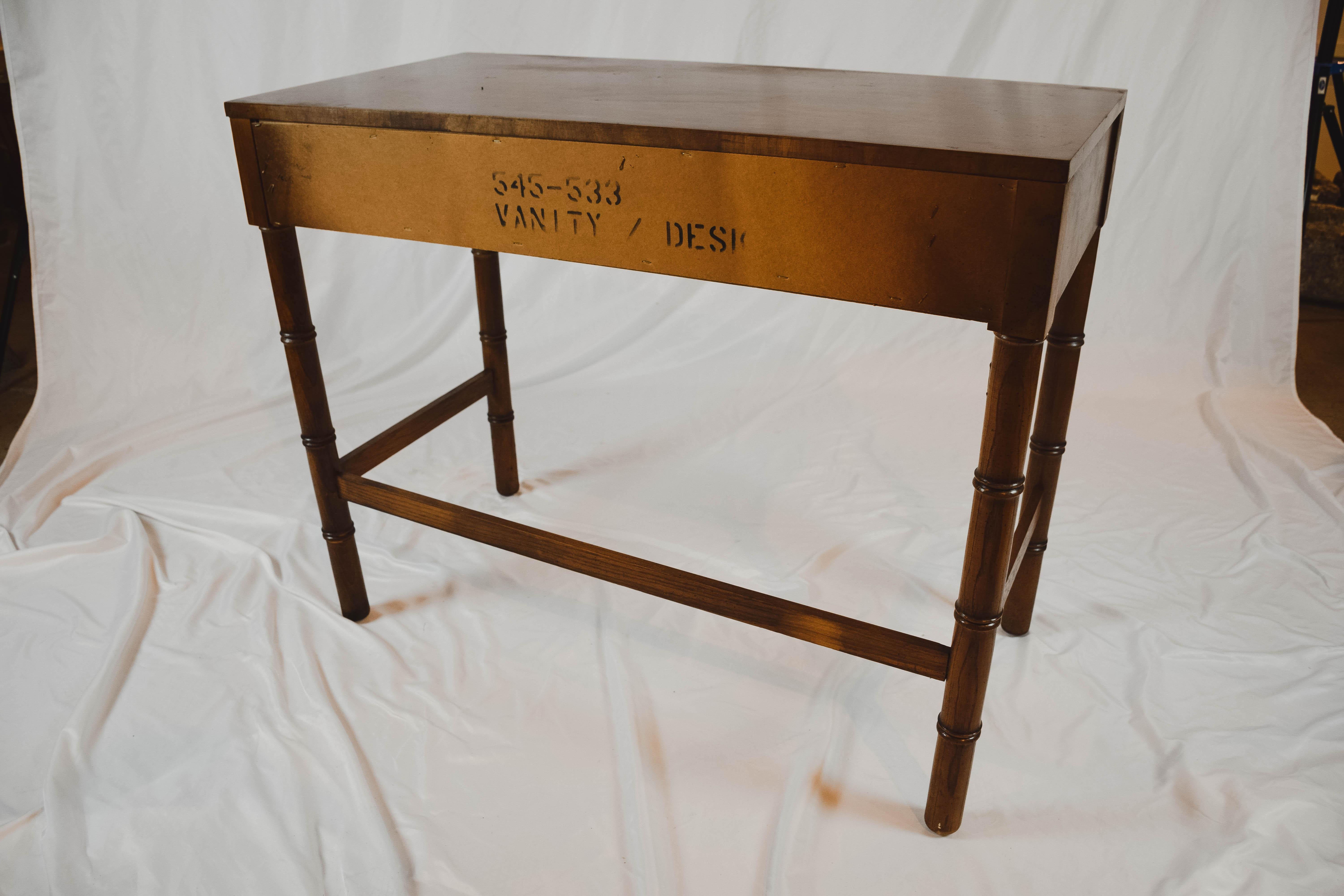 Midcentury Campaign Style Desk by Dixie Furniture In Good Condition In Houston, TX