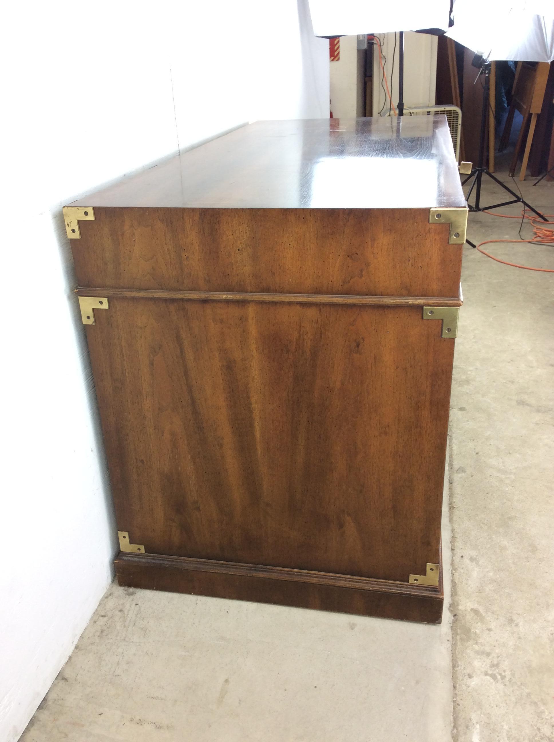 Mid Century Campaign Style Executive Desk by Henredon 1