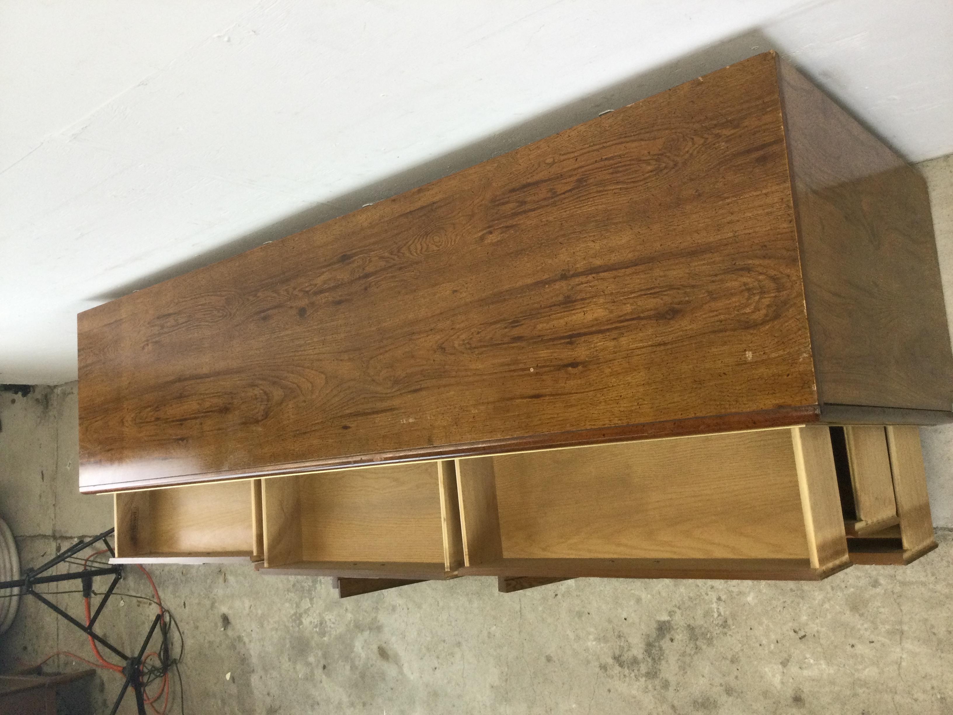 Mid Century Campaign Style Lowboy Dresser by Bassett For Sale 4