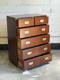 Mid-Century Campaign Tall Boy by Henredon