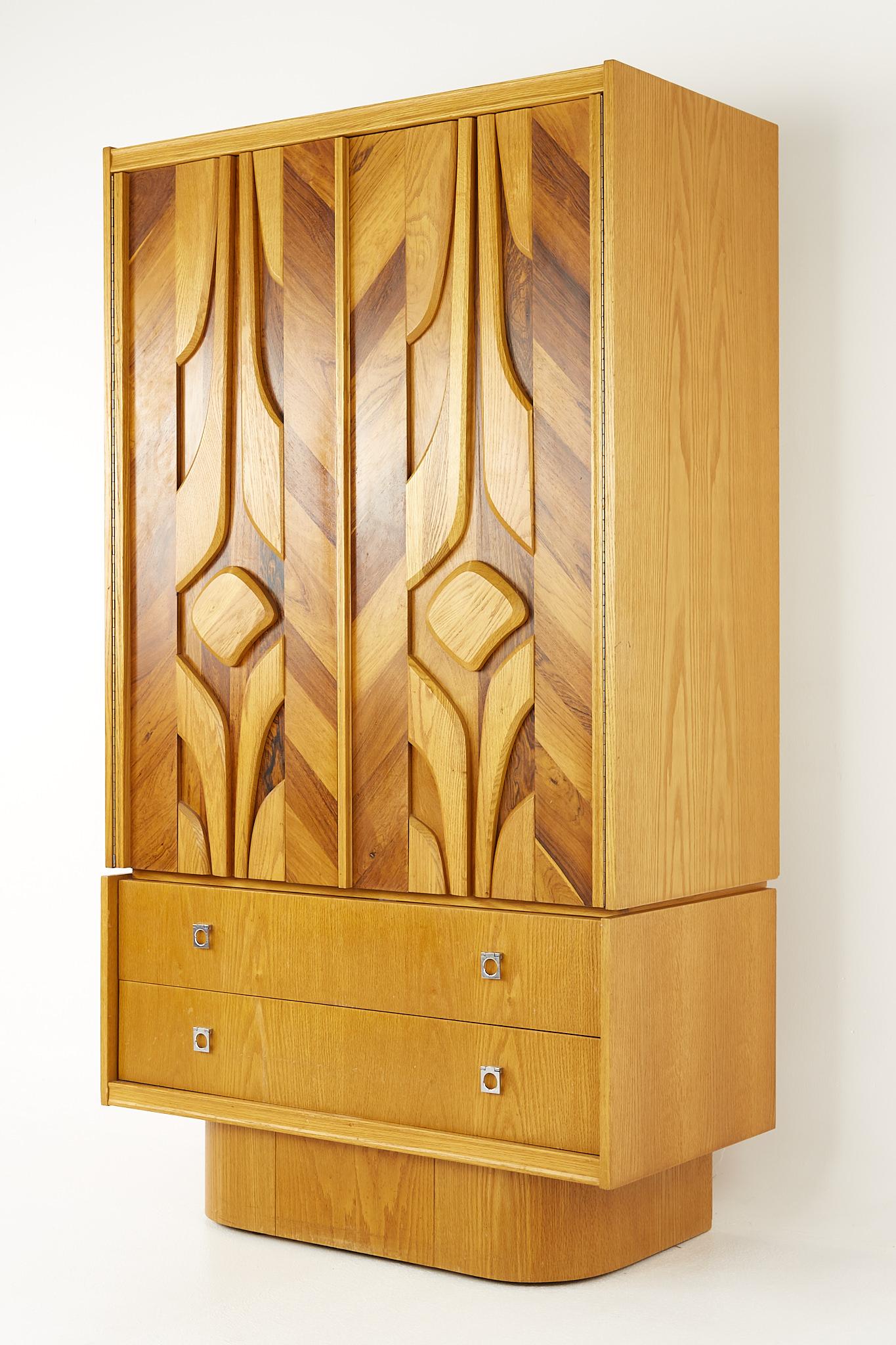 Mid-Century Modern Mid-Century Canadian Brutalist 2 Piece Armoire