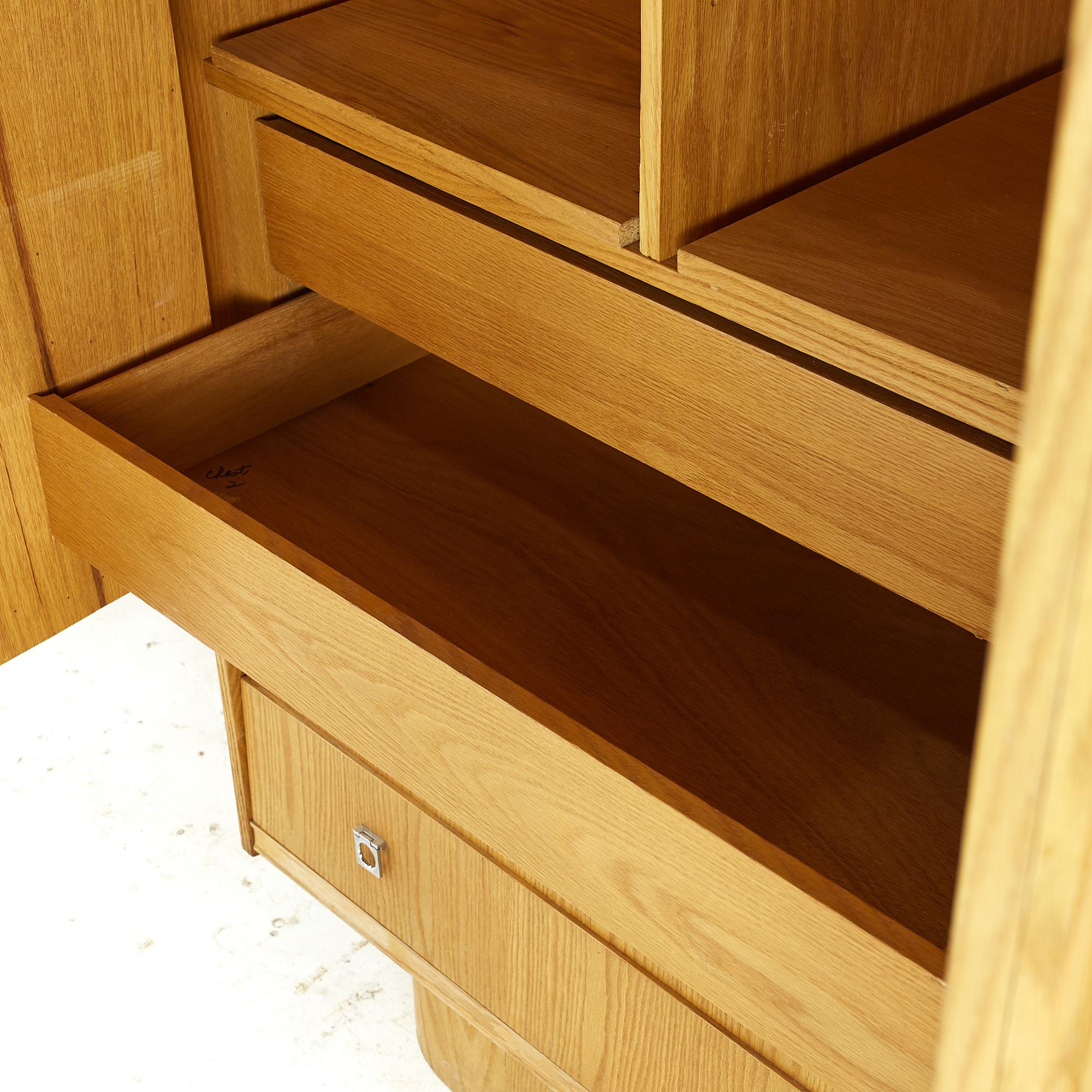 Midcentury Canadian Brutalist Rosewood and Oak Armoire For Sale at 1stDibs