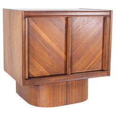 Mid Century Canadian Brutalist Walnut Nightstand