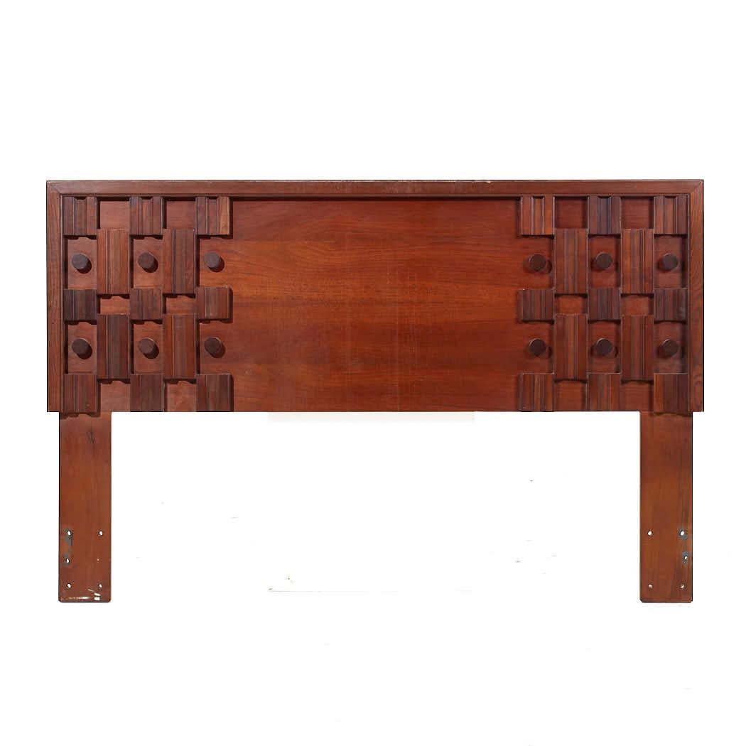 Mid Century Canadian Brutalist Walnut Queen Headboard

This headboard measures: 62 wide x 1.75 deep x 40 inches high

All pieces of furniture can be had in what we call restored vintage condition. That means the piece is restored upon purchase so