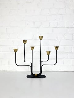 Mid-Century Candelabra in Brass & Metal Gunnar Ander Ystad Metall Sweden