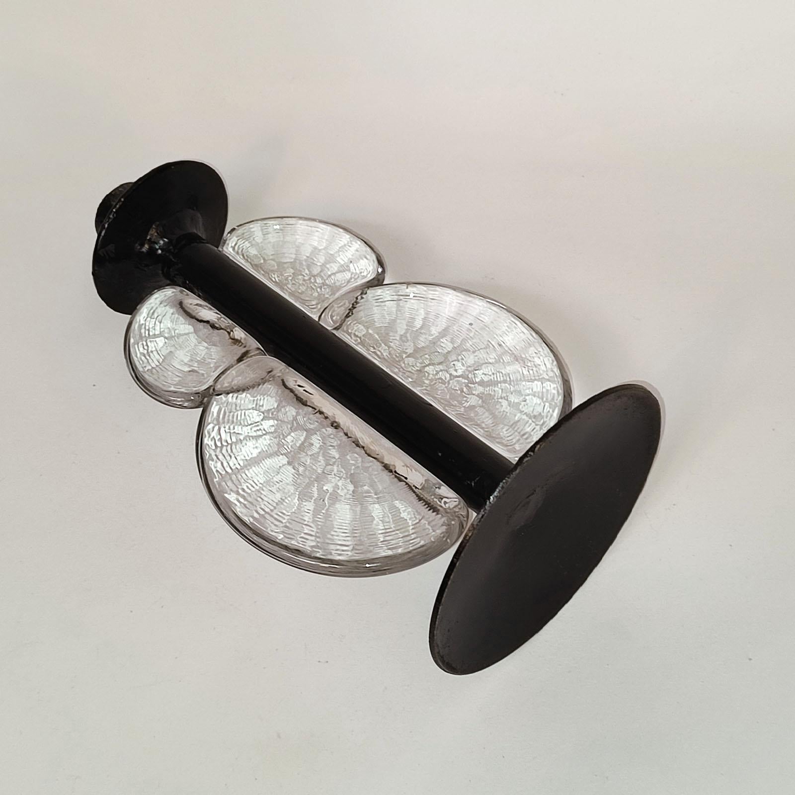 Mid-Century Candle Holder, Iron and Glass, attr. to Erik Höglund For Sale 4