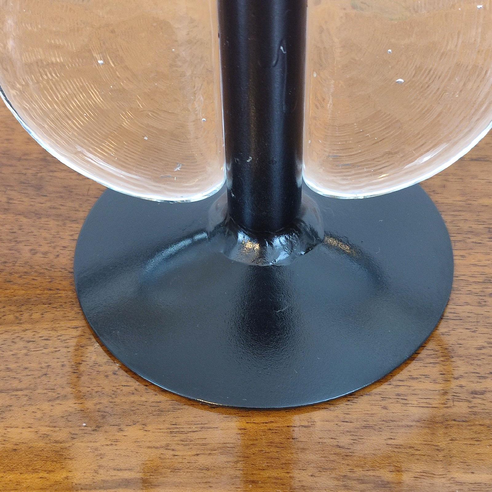 Cold-Painted Mid-Century Candle Holder, Iron and Glass, attr. to Erik Höglund For Sale