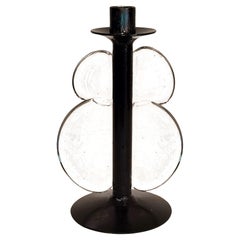 Mid-Century Candle Holder, Iron and Glass, attr. to Erik Höglund