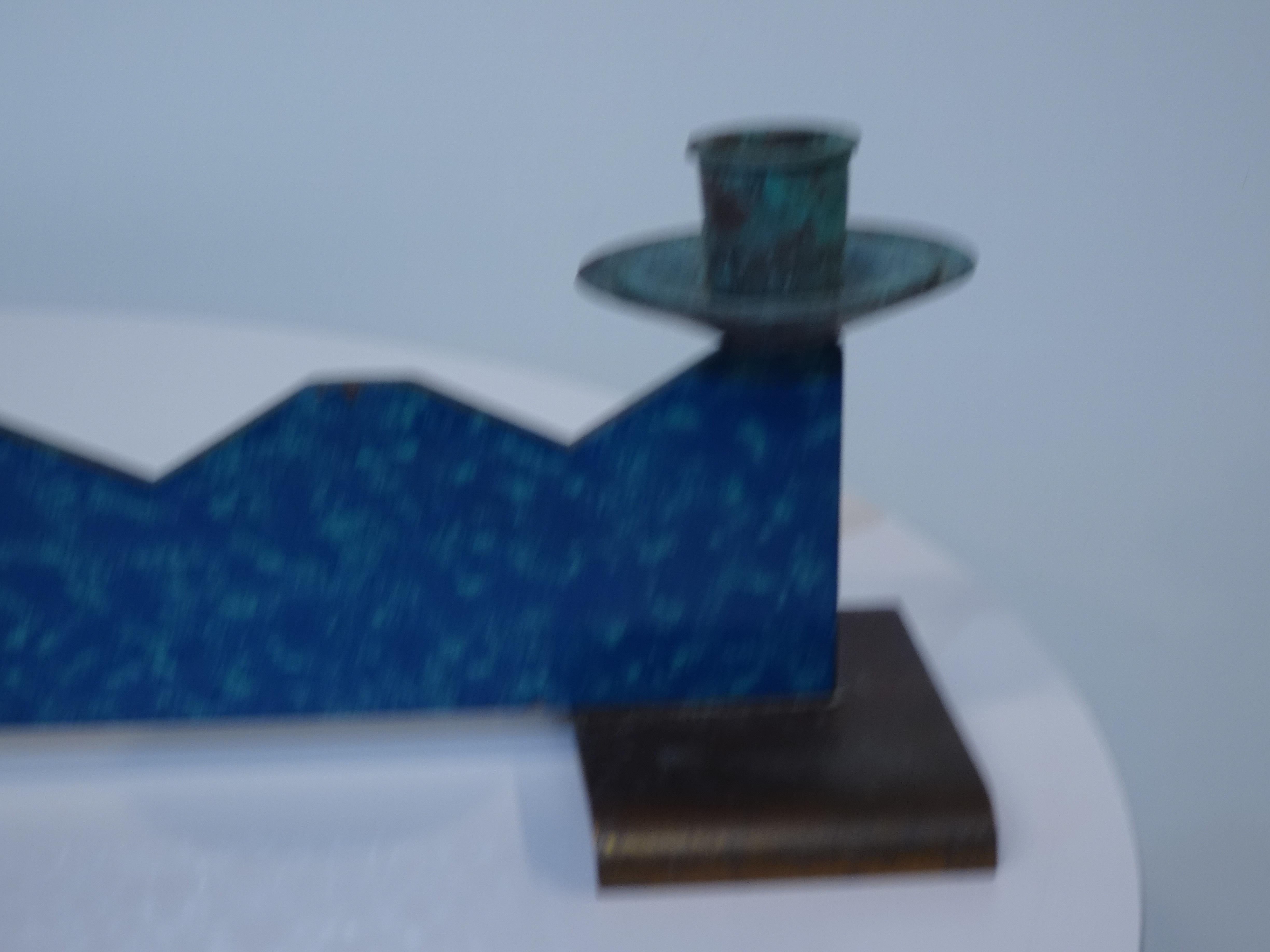 20th Century Mid Century Candlestick Center Piece in the Style of Sottsass For Sale