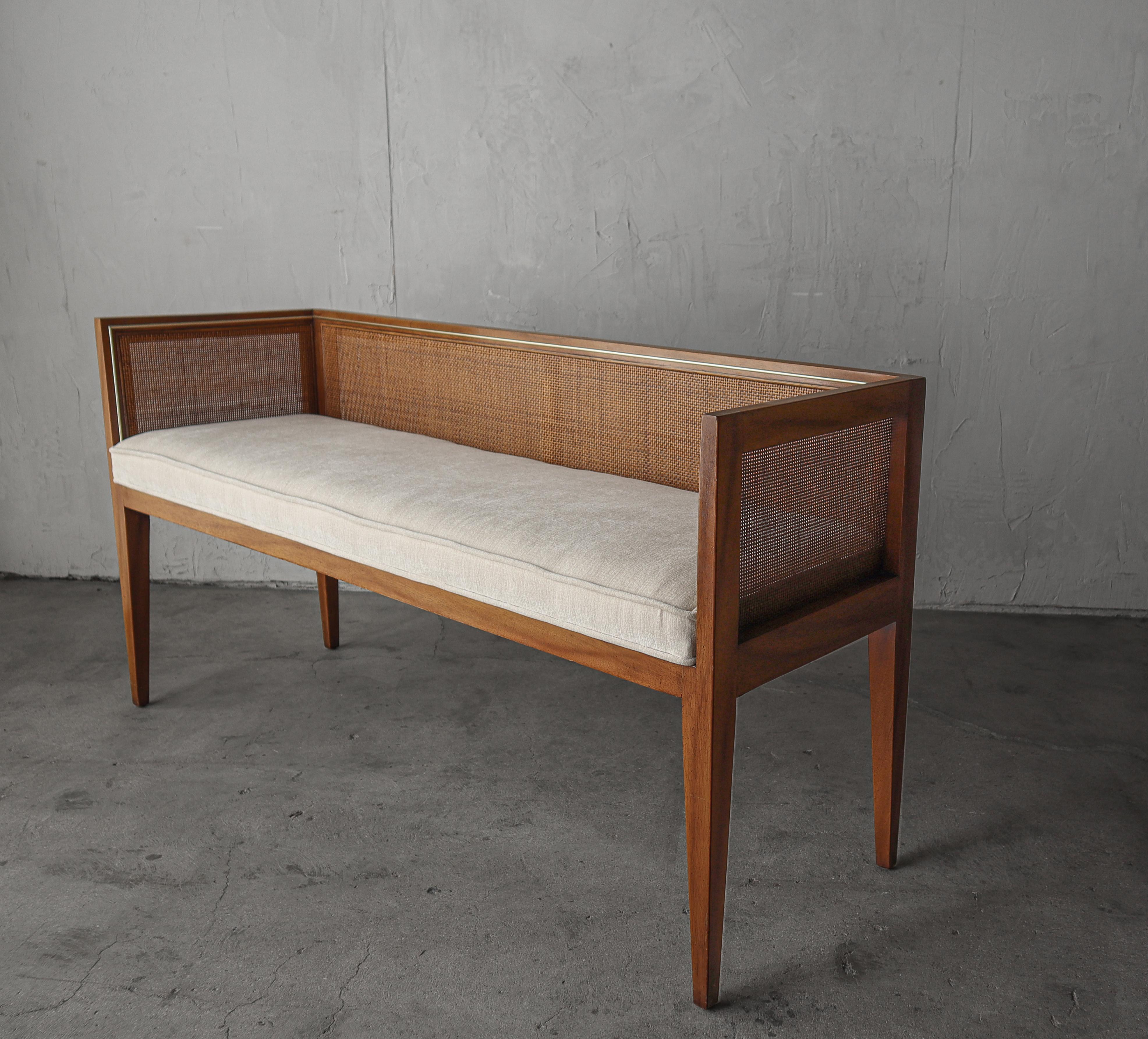 This simplistic beauty is a Mid-Century Modern original attributed to Edward Wormley for Dunbar.  This beautiful bench with its minimal footprint and big style, make it the perfect piece for almost any setting.

The bench is in excellent, solid