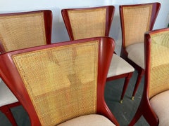 Mid-Century Cane Back Dining Chairs Set of 6