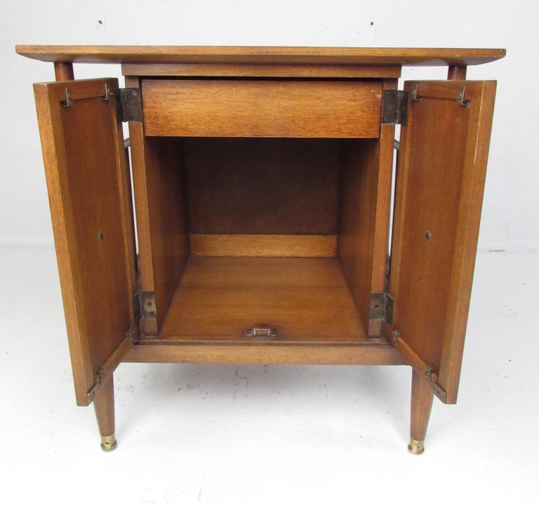 Midcentury Cane Front Nightstands For Sale at 1stDibs