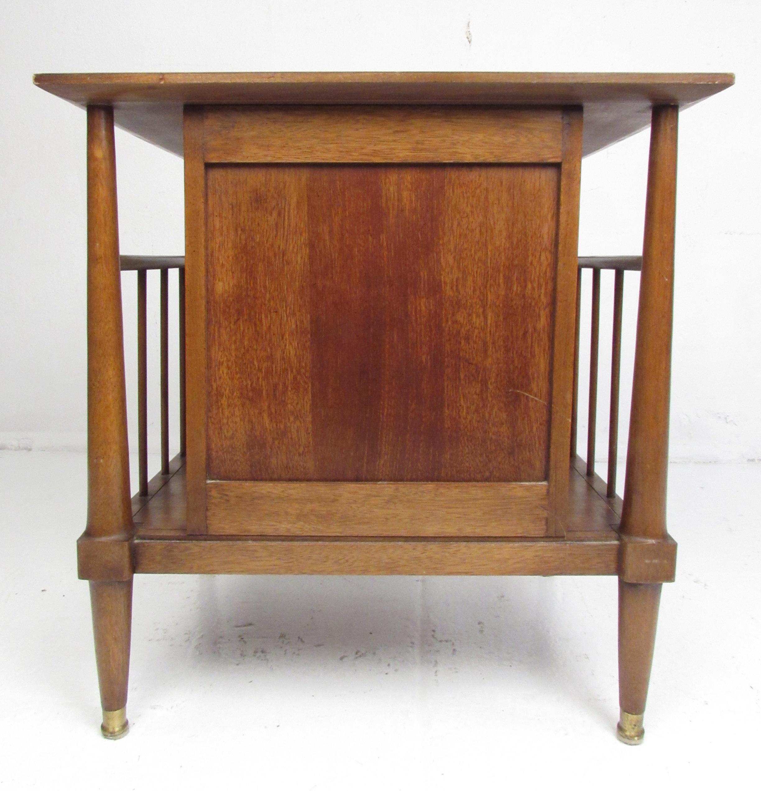 Midcentury Cane Front Nightstands In Fair Condition In Brooklyn, NY