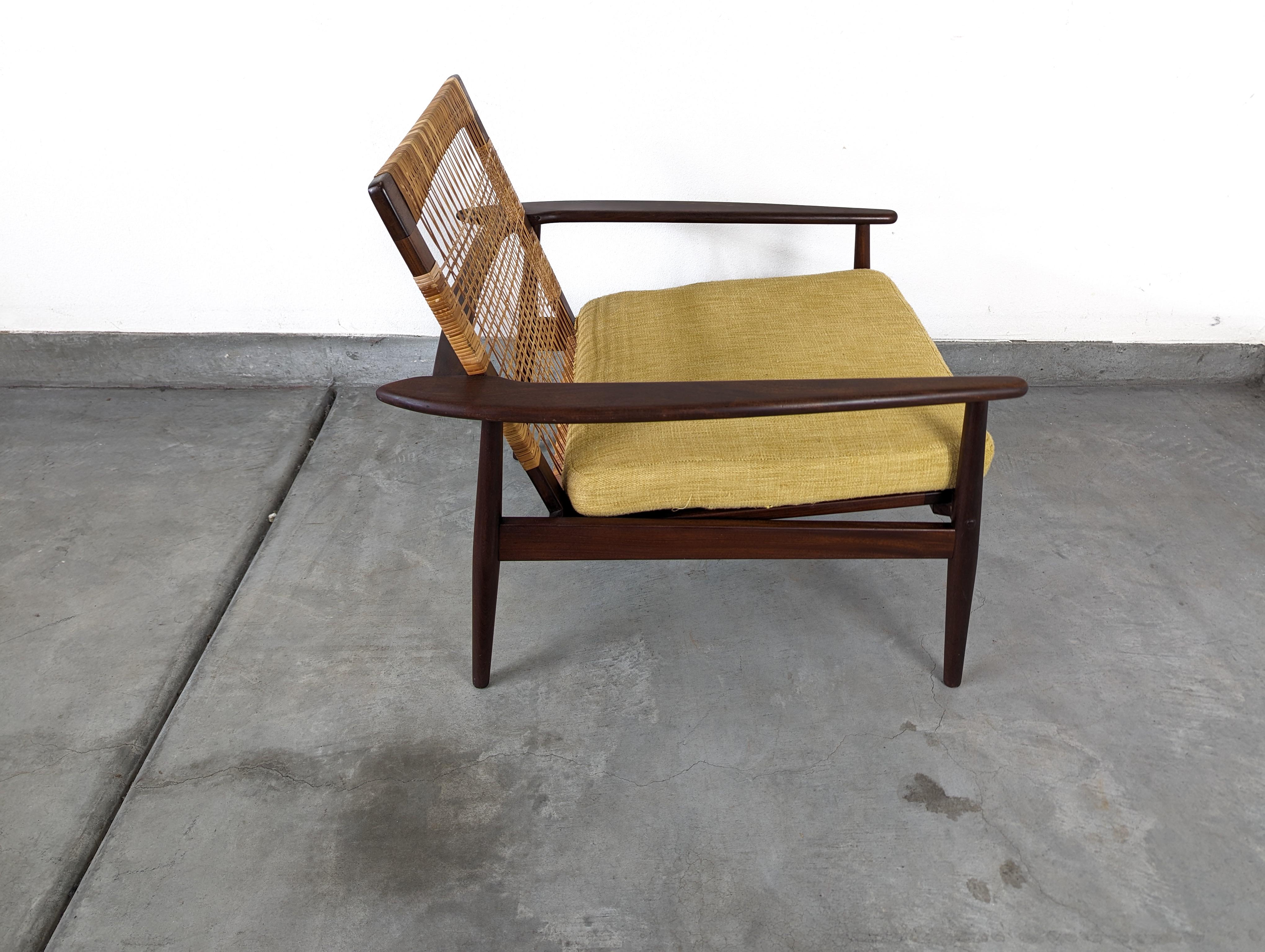 Mid Century Cane Lounge Chair by Hans Olsen for Juul Kristensen, c1960s 3
