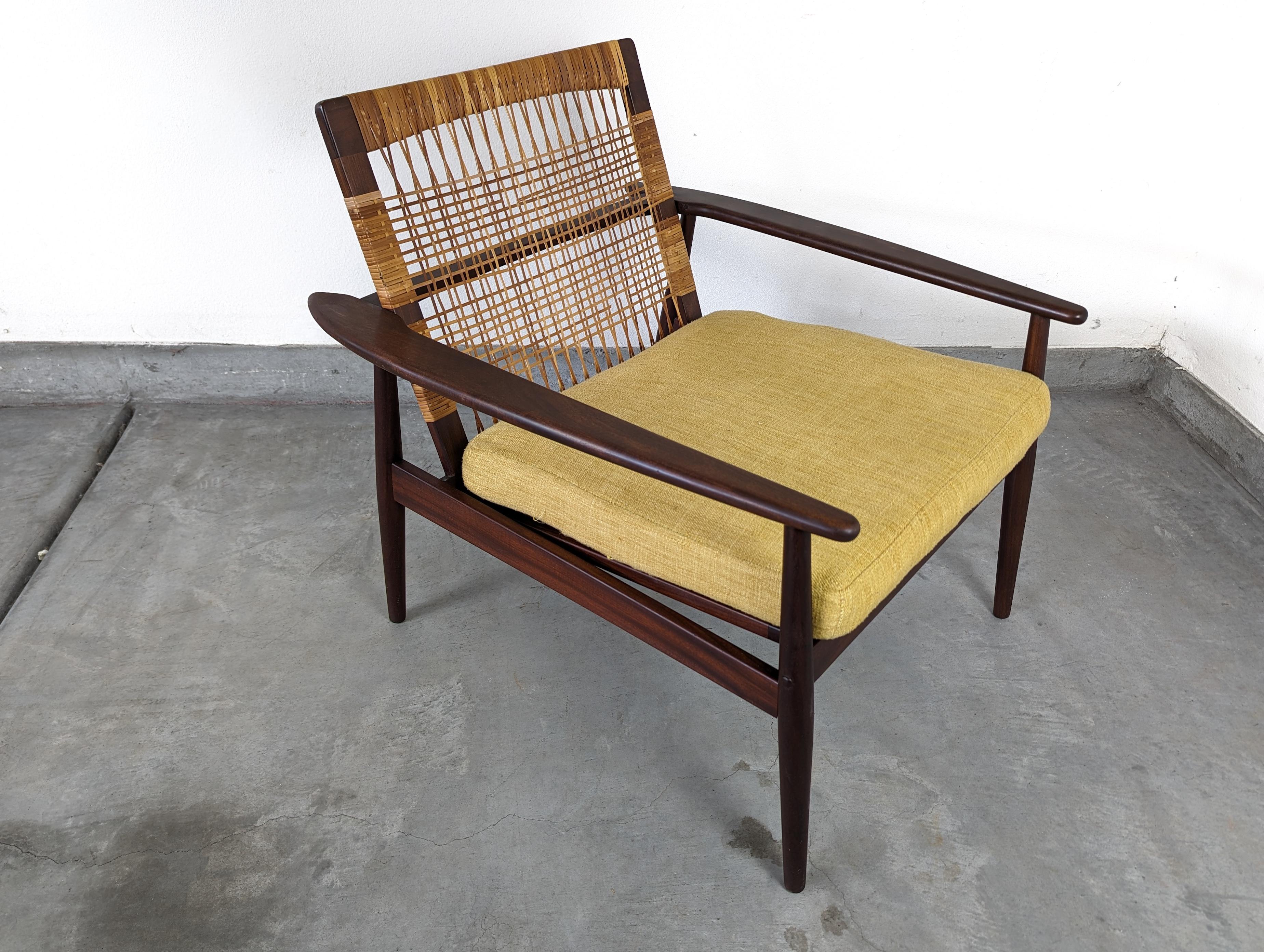 Mid Century Cane Lounge Chair by Hans Olsen for Juul Kristensen, c1960s 4