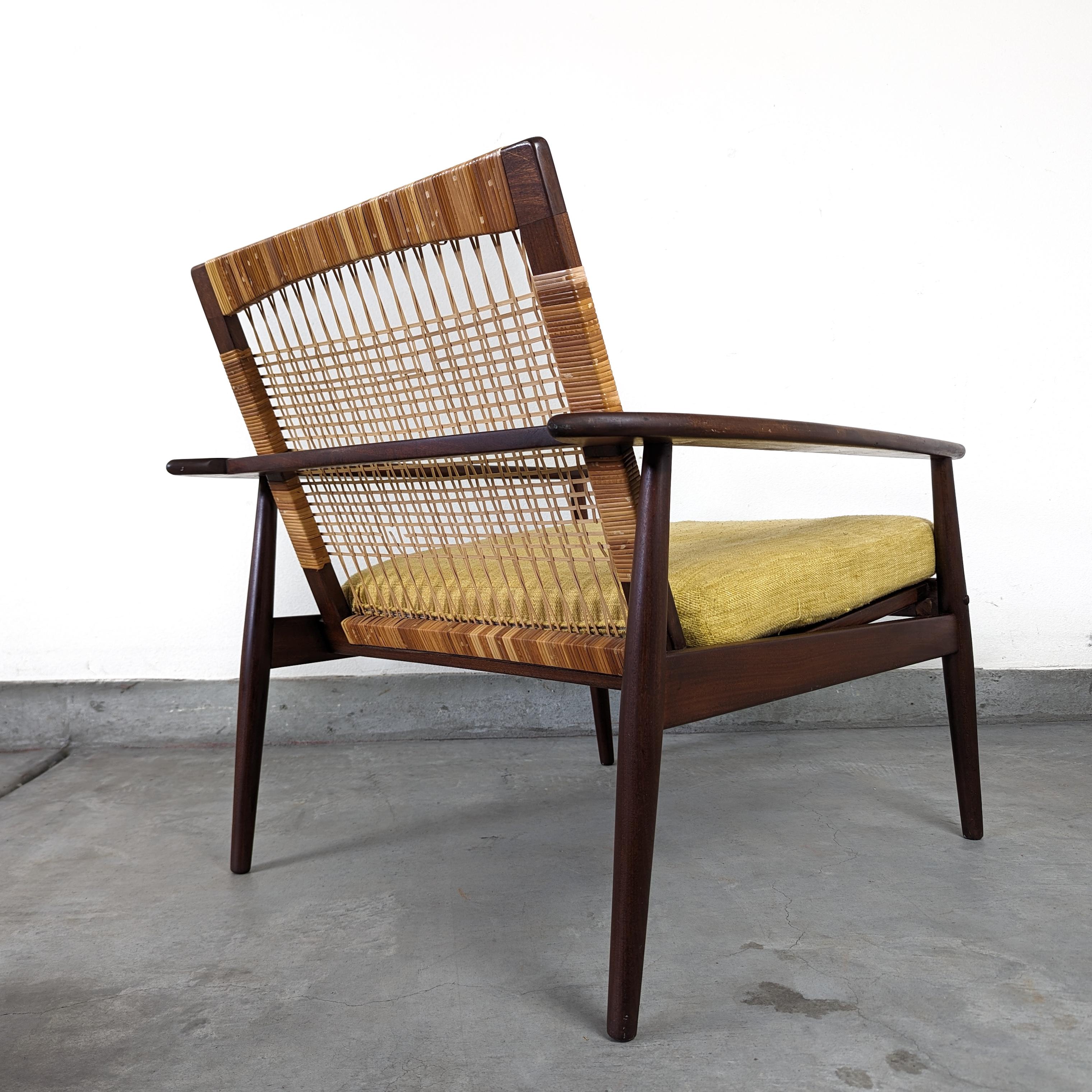 Mid Century Cane Lounge Chair by Hans Olsen for Juul Kristensen, c1960s 8