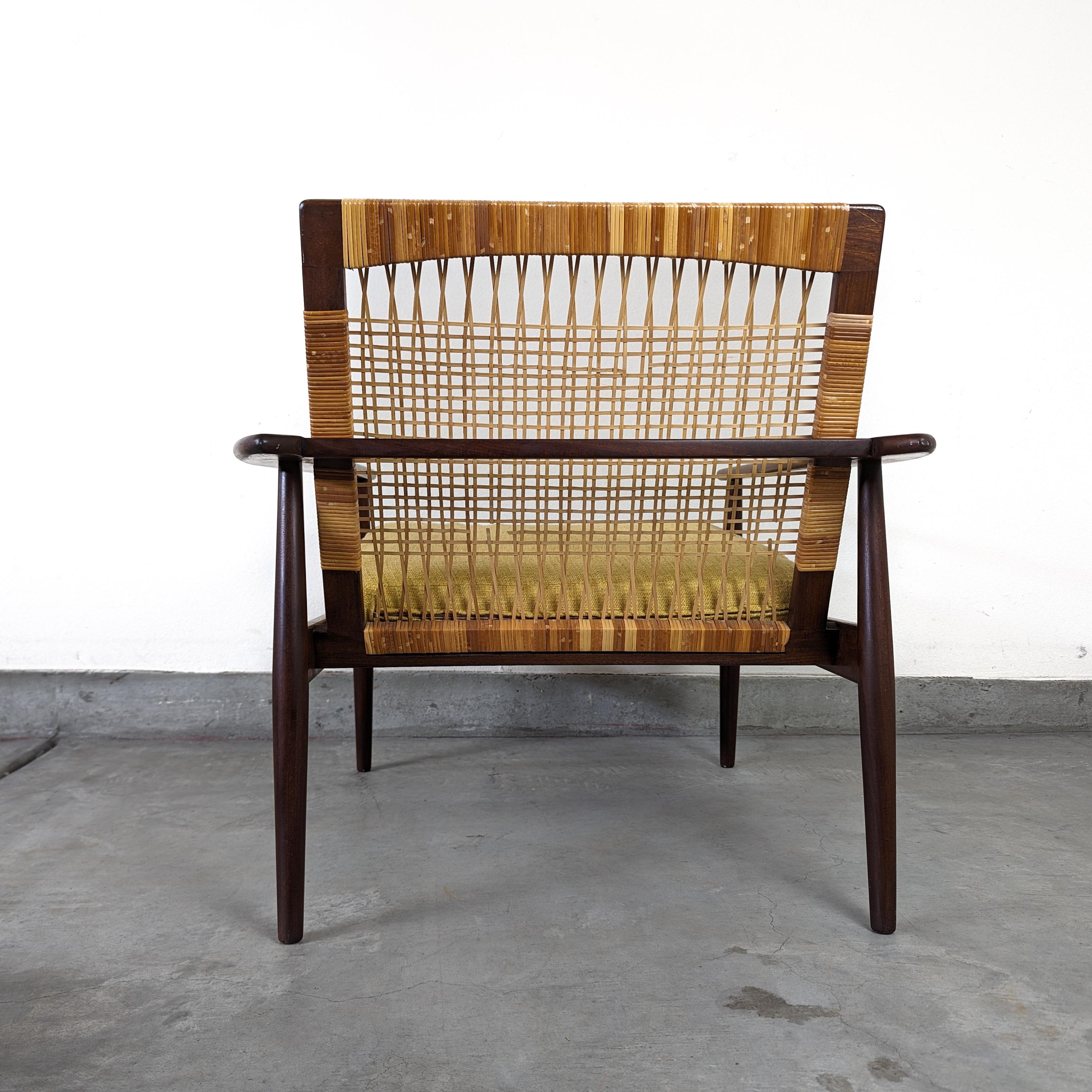 Mid Century Cane Lounge Chair by Hans Olsen for Juul Kristensen, c1960s 9
