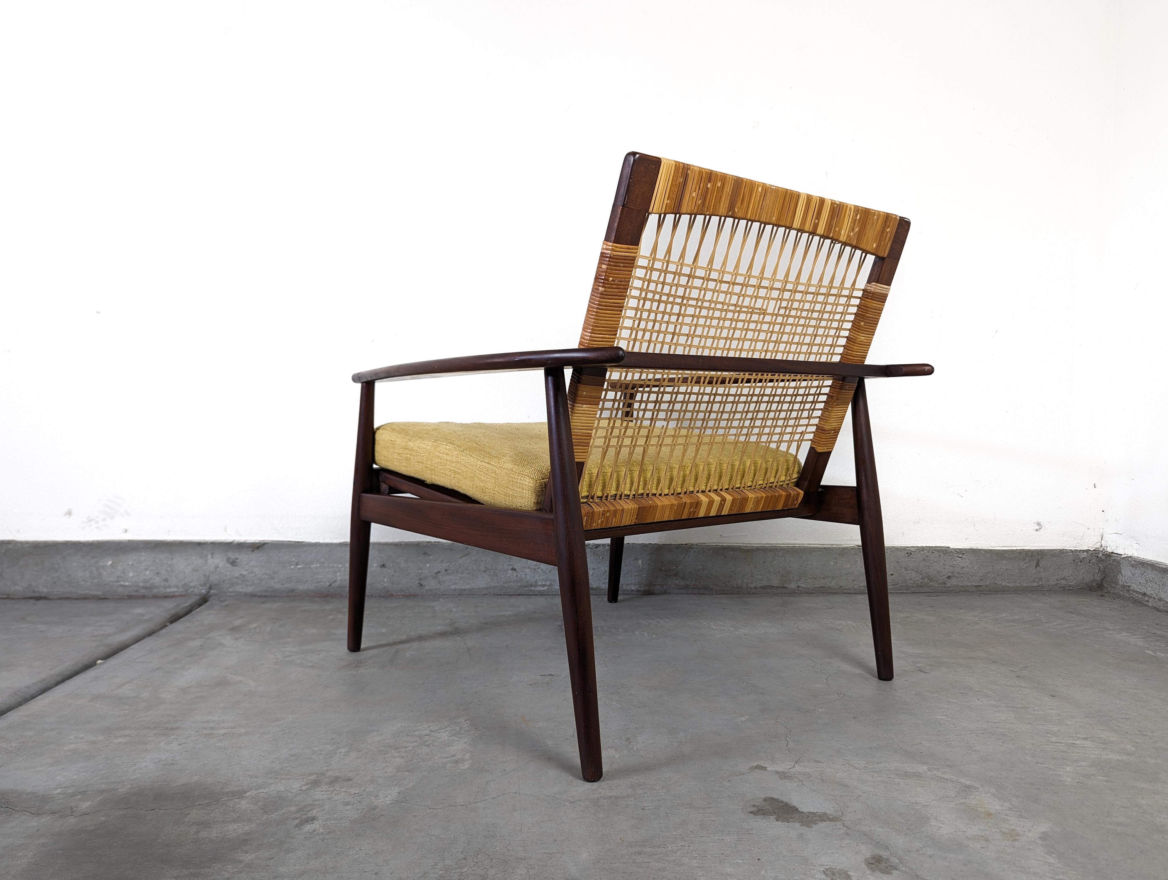 Mid Century Cane Lounge Chair by Hans Olsen for Juul Kristensen, c1960s 11