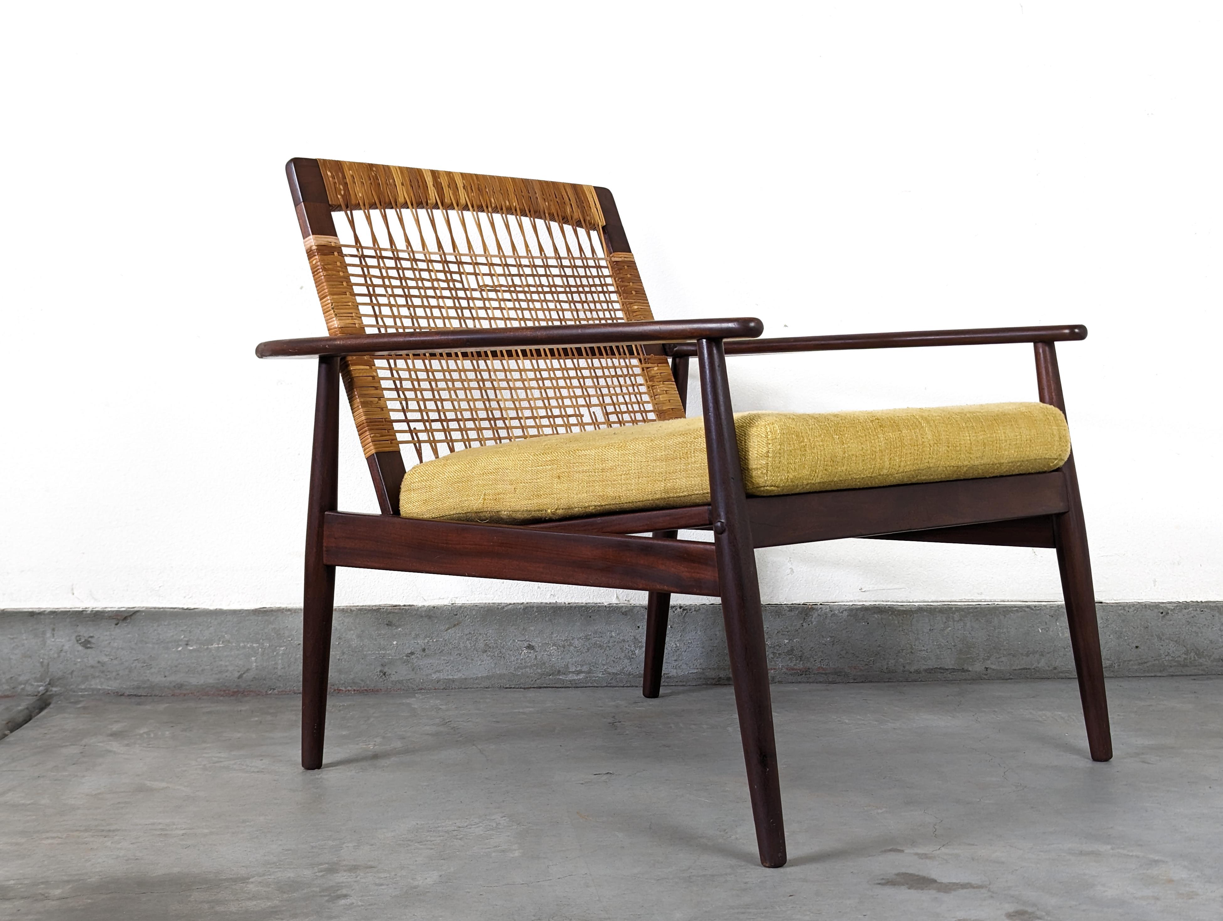 Mid-Century Modern Mid Century Cane Lounge Chair by Hans Olsen for Juul Kristensen, c1960s