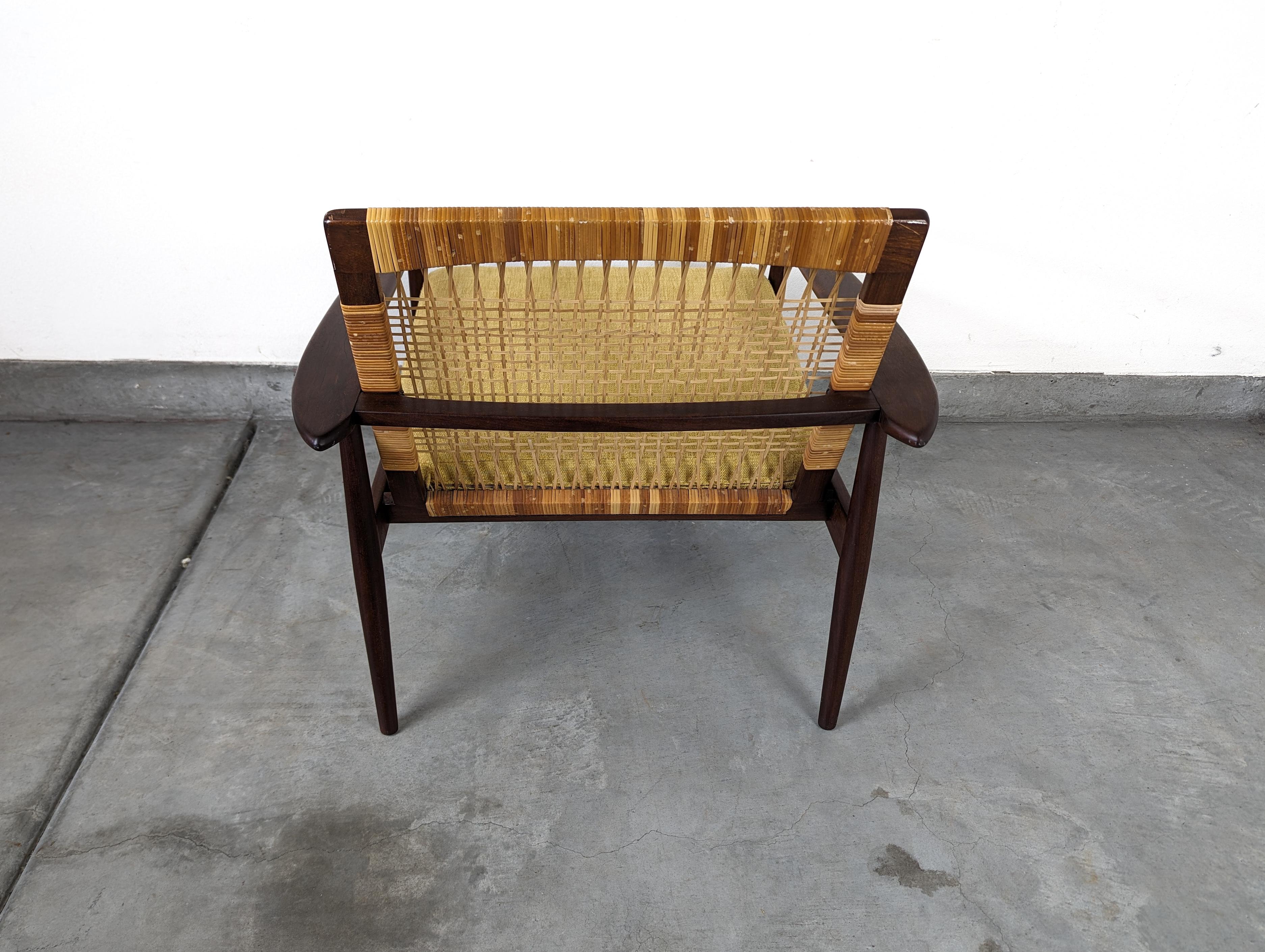 Mid Century Cane Lounge Chair by Hans Olsen for Juul Kristensen, c1960s 1