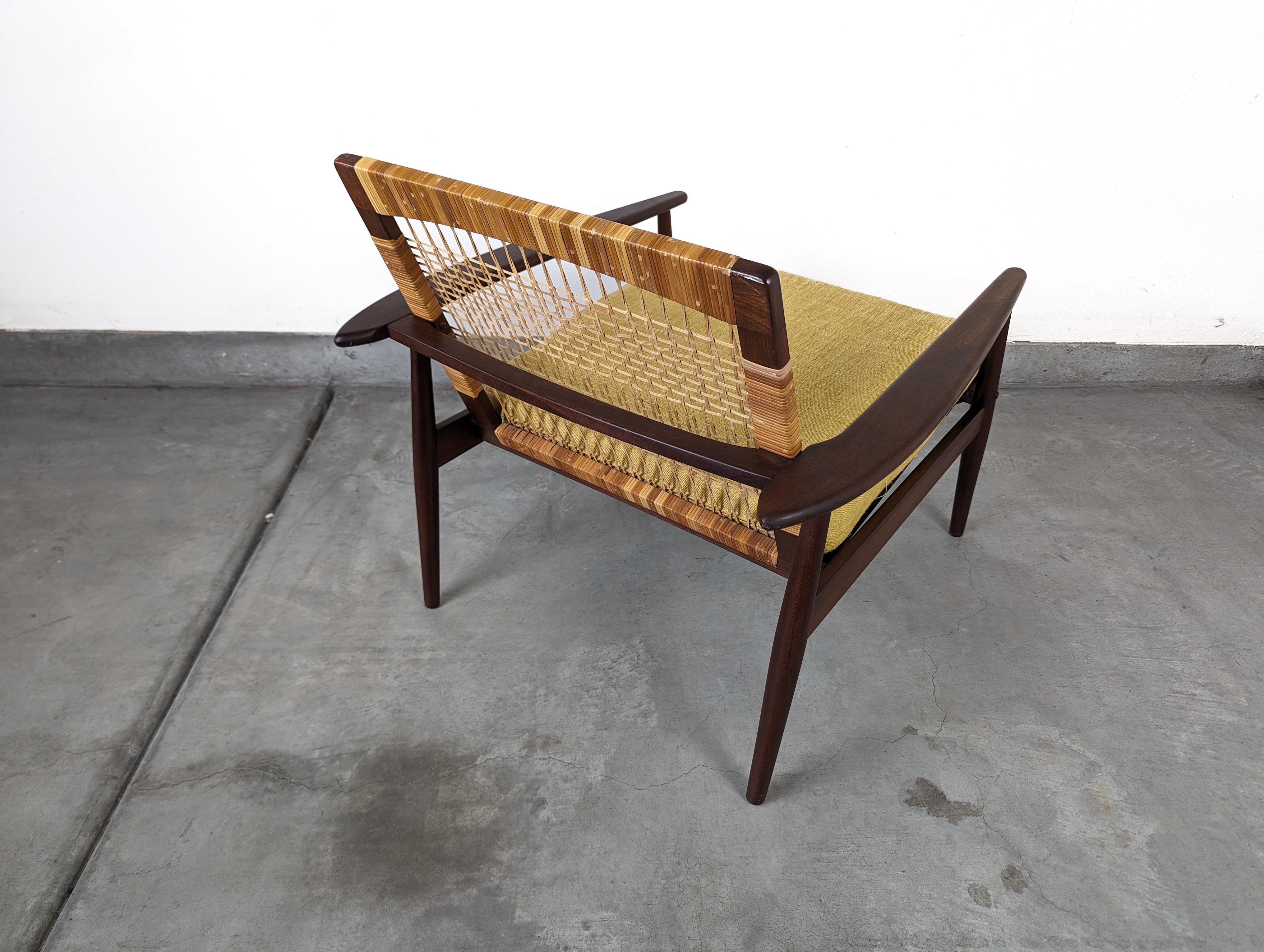 Mid Century Cane Lounge Chair by Hans Olsen for Juul Kristensen, c1960s 2