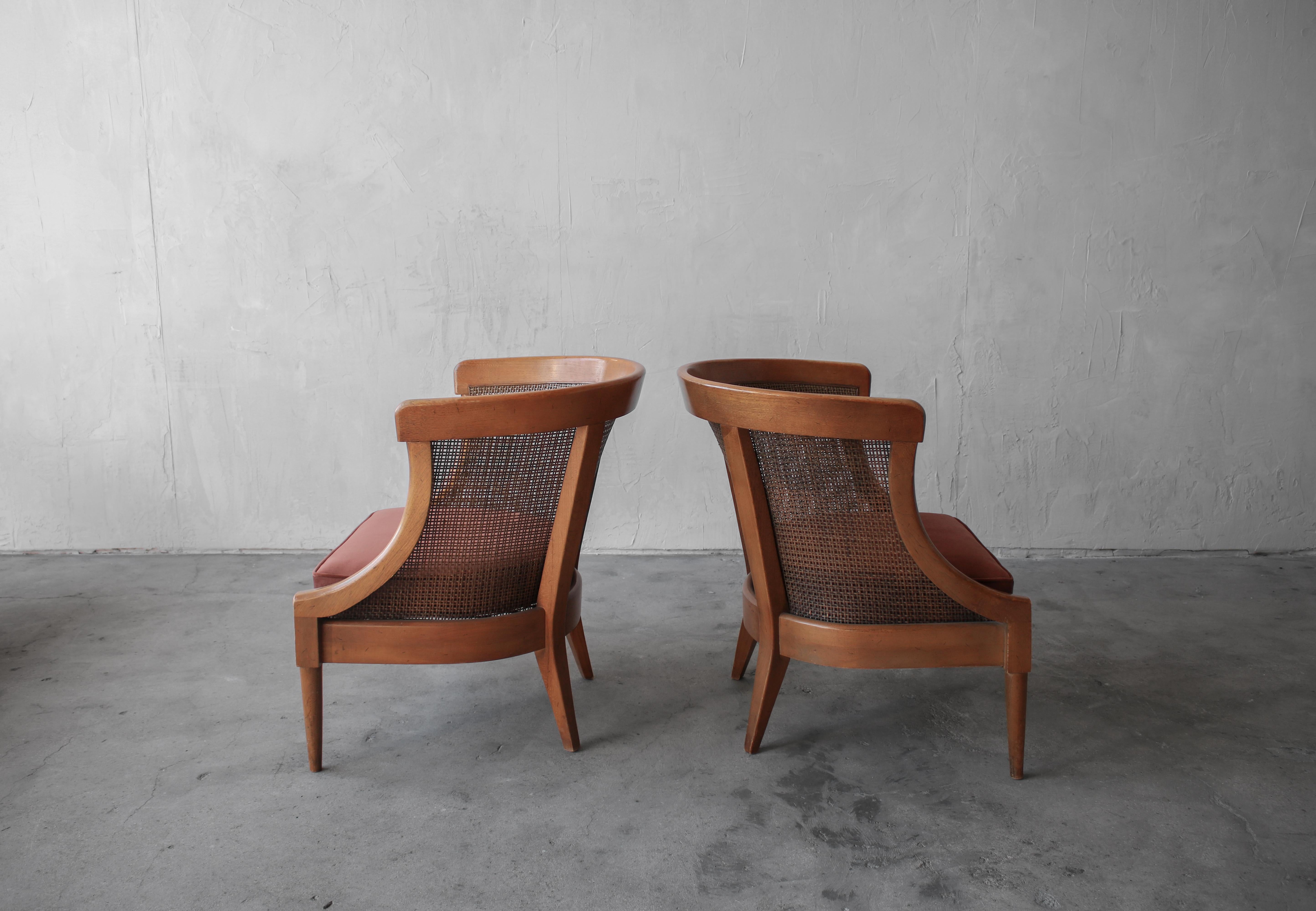 Mid-Century Modern Mid Century Cane Lounge Chairs by Tomlinson