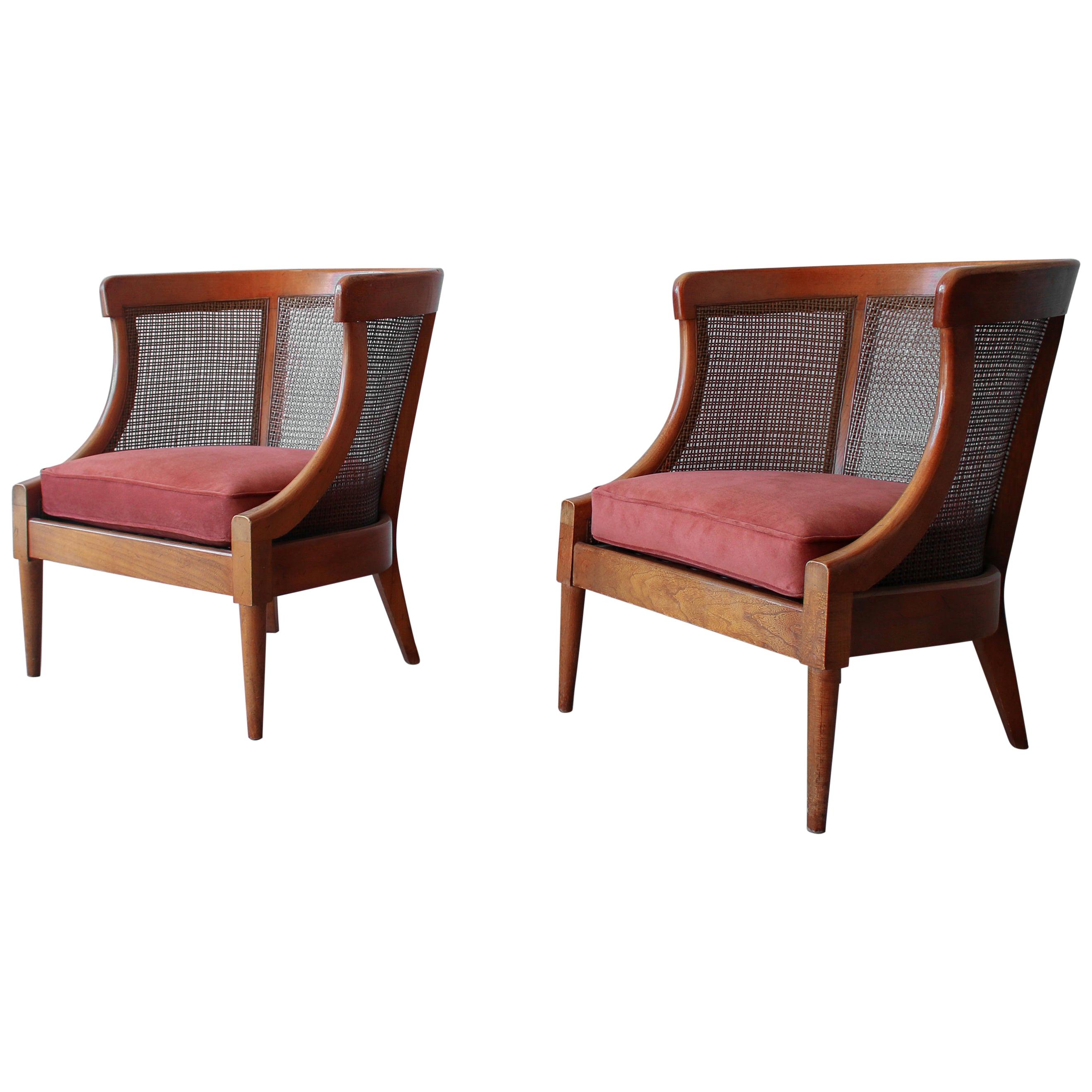 Mid Century Cane Lounge Chairs by Tomlinson