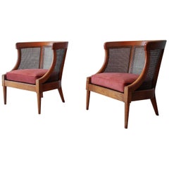 Mid Century Cane Lounge Chairs by Tomlinson