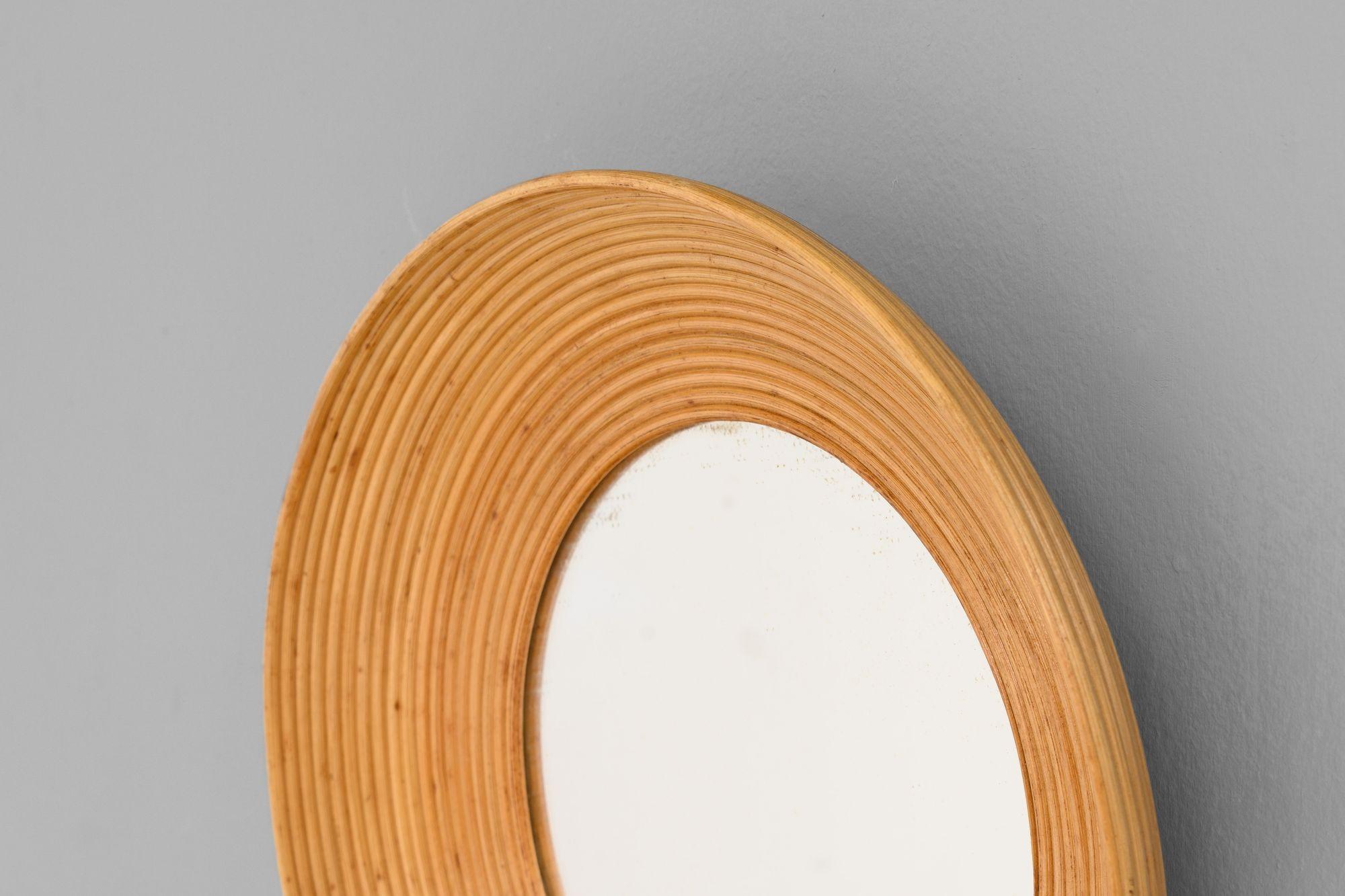 Mid-Century Modern Mid-Century Cane Mirror For Sale