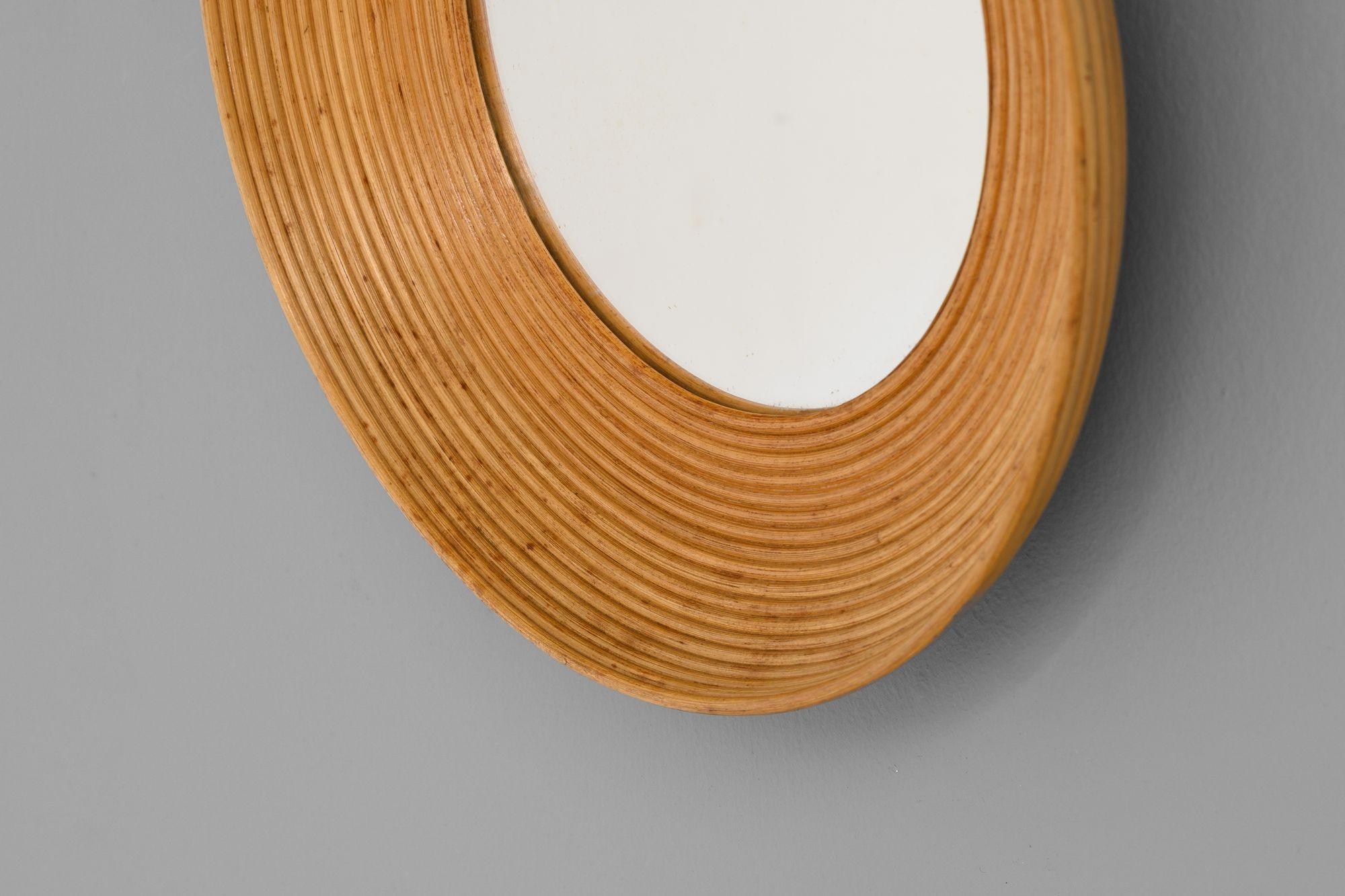 Mid-Century Cane Mirror In Good Condition For Sale In London, England