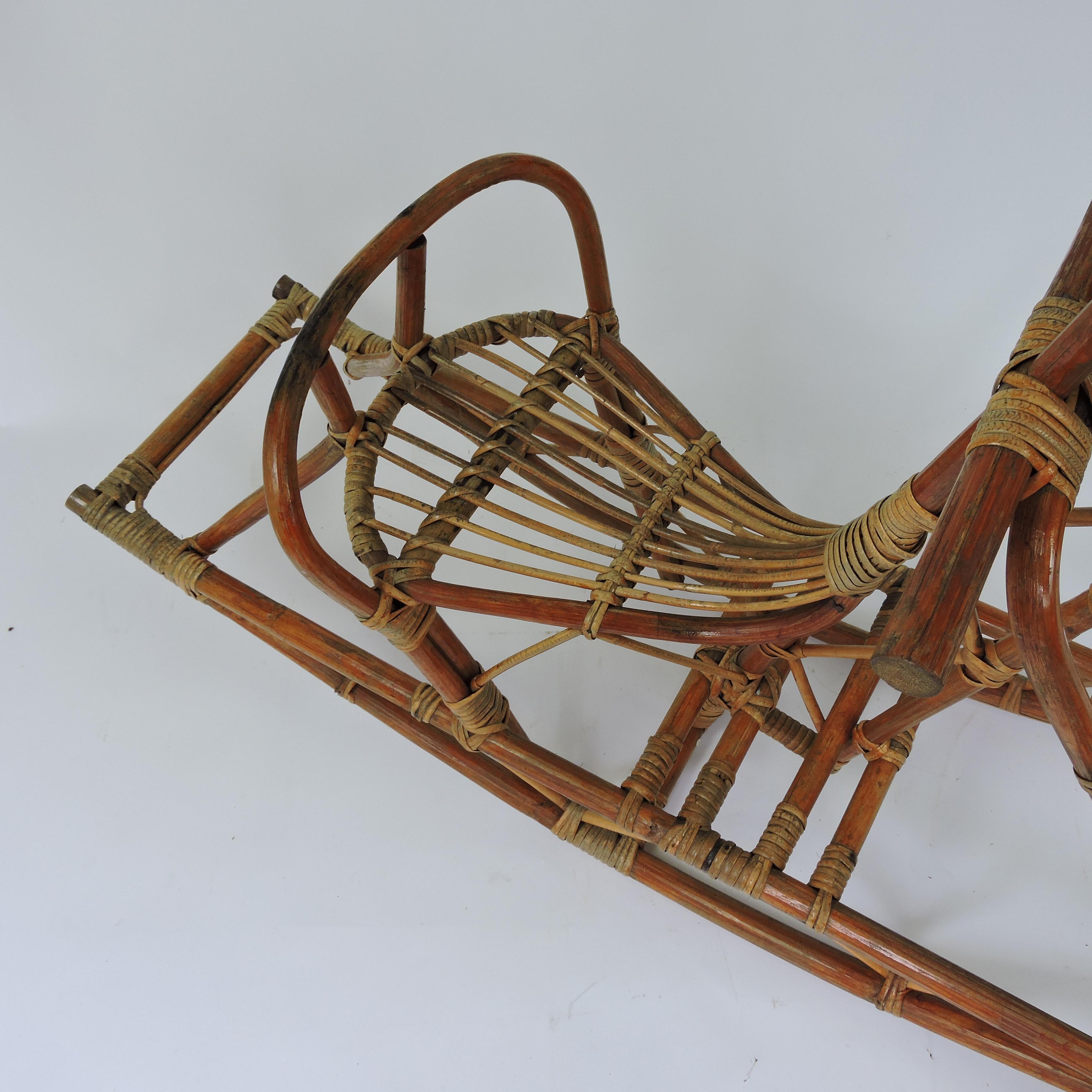 Midcentury Cane Rocking Horse, 1960s For Sale 1