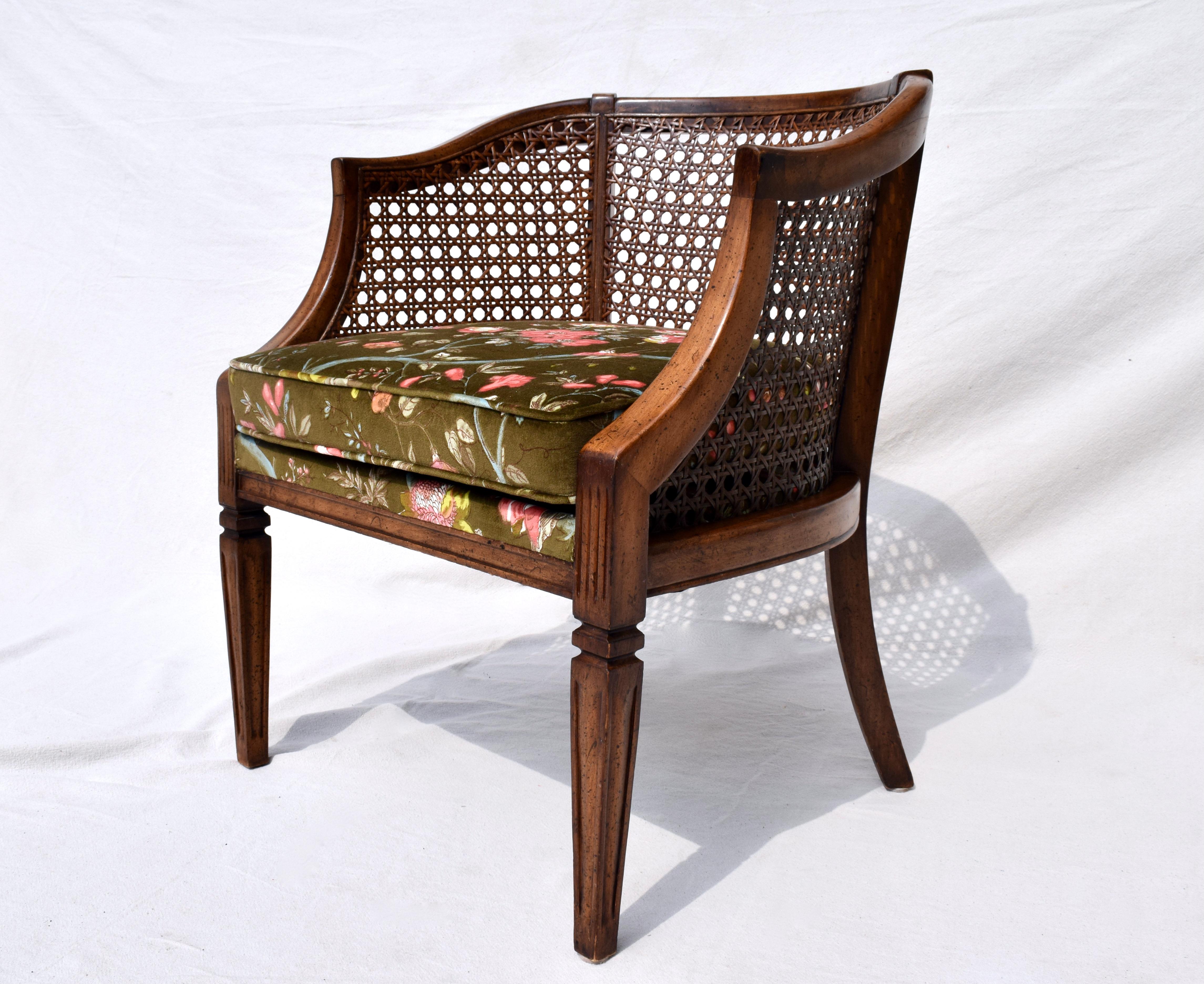 vintage cane back barrel chairs