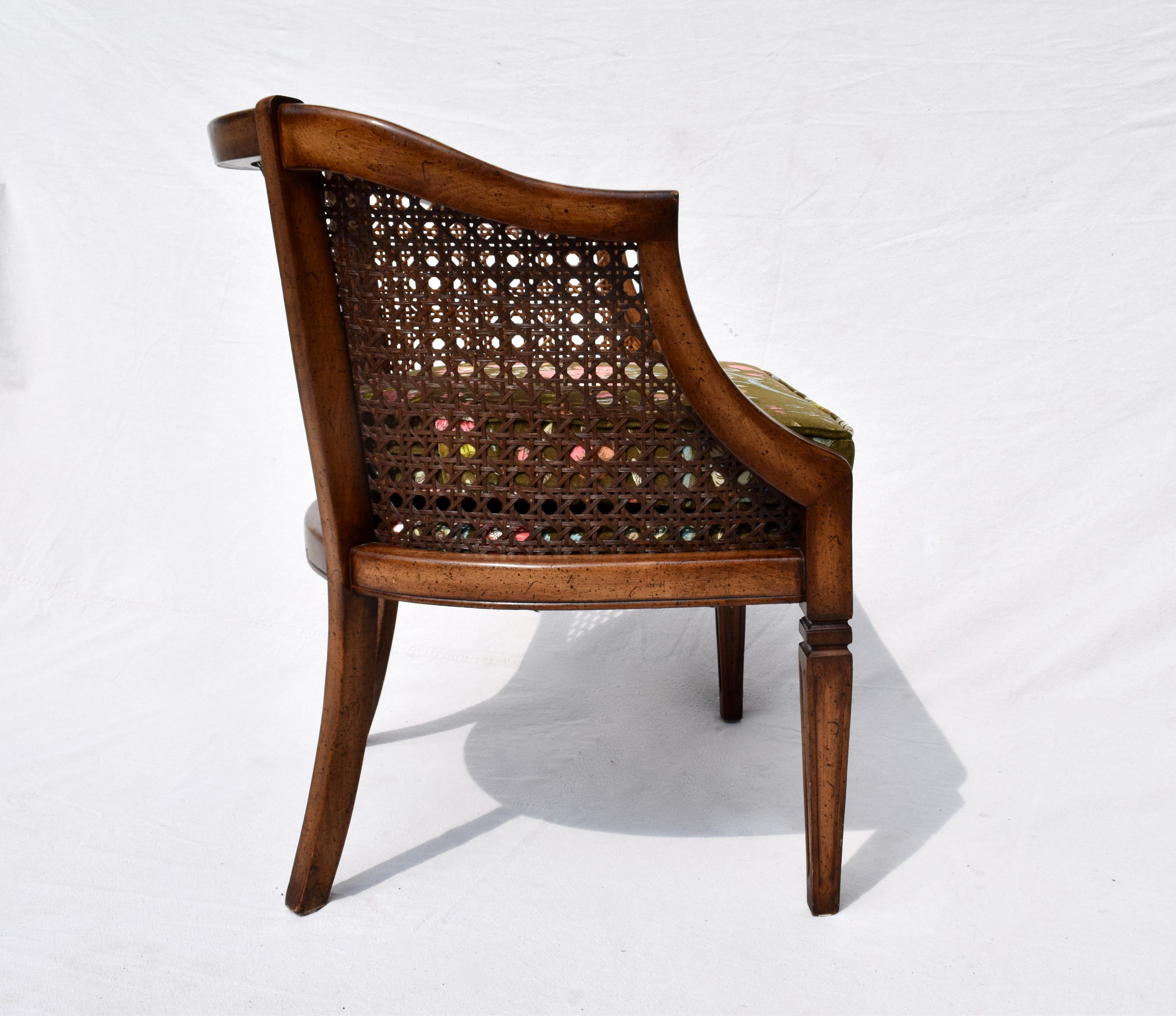 barrel back cane chair